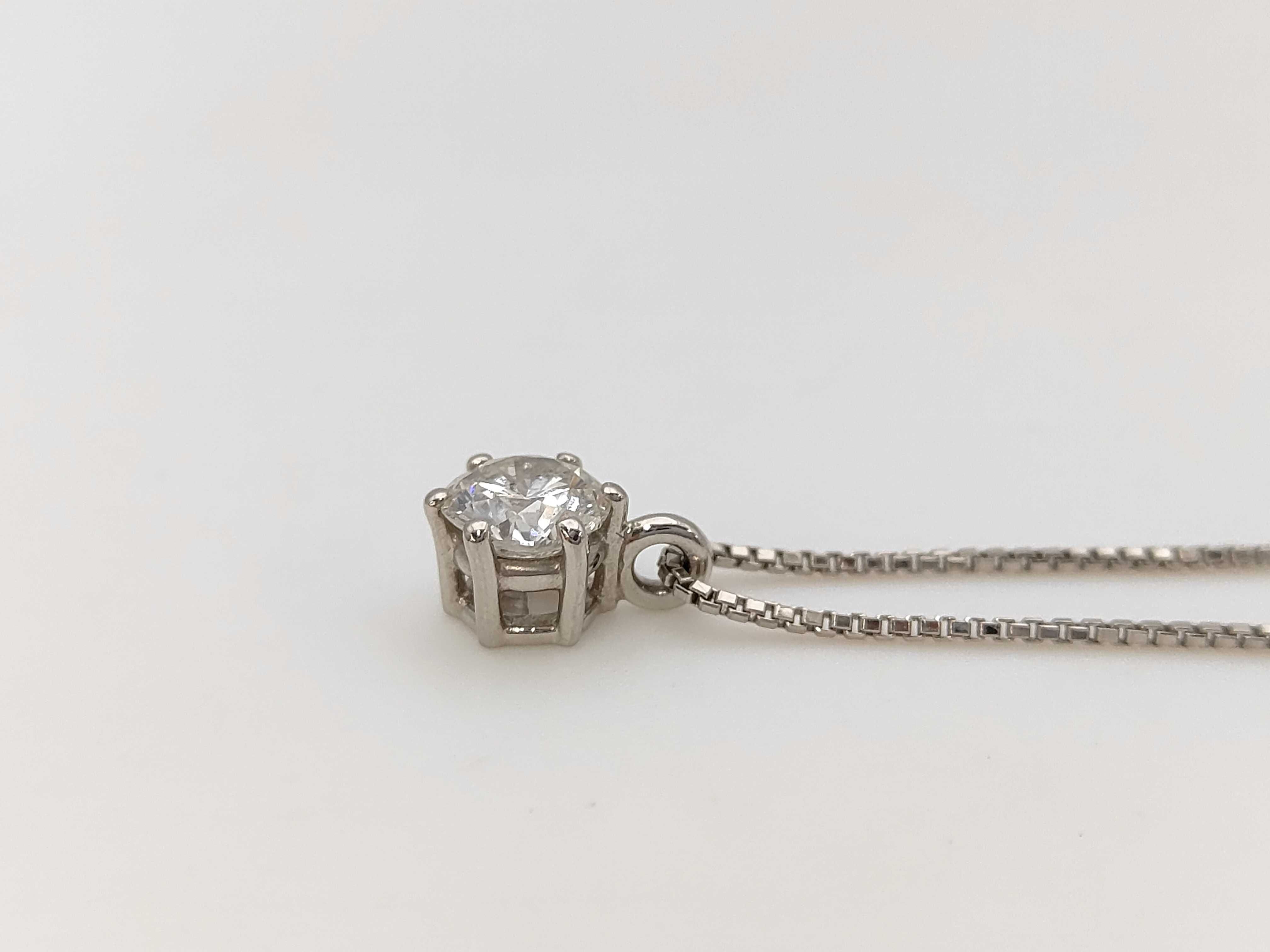 Platinum and 1.21 Carat Diamond Solitaire Pendant Necklace