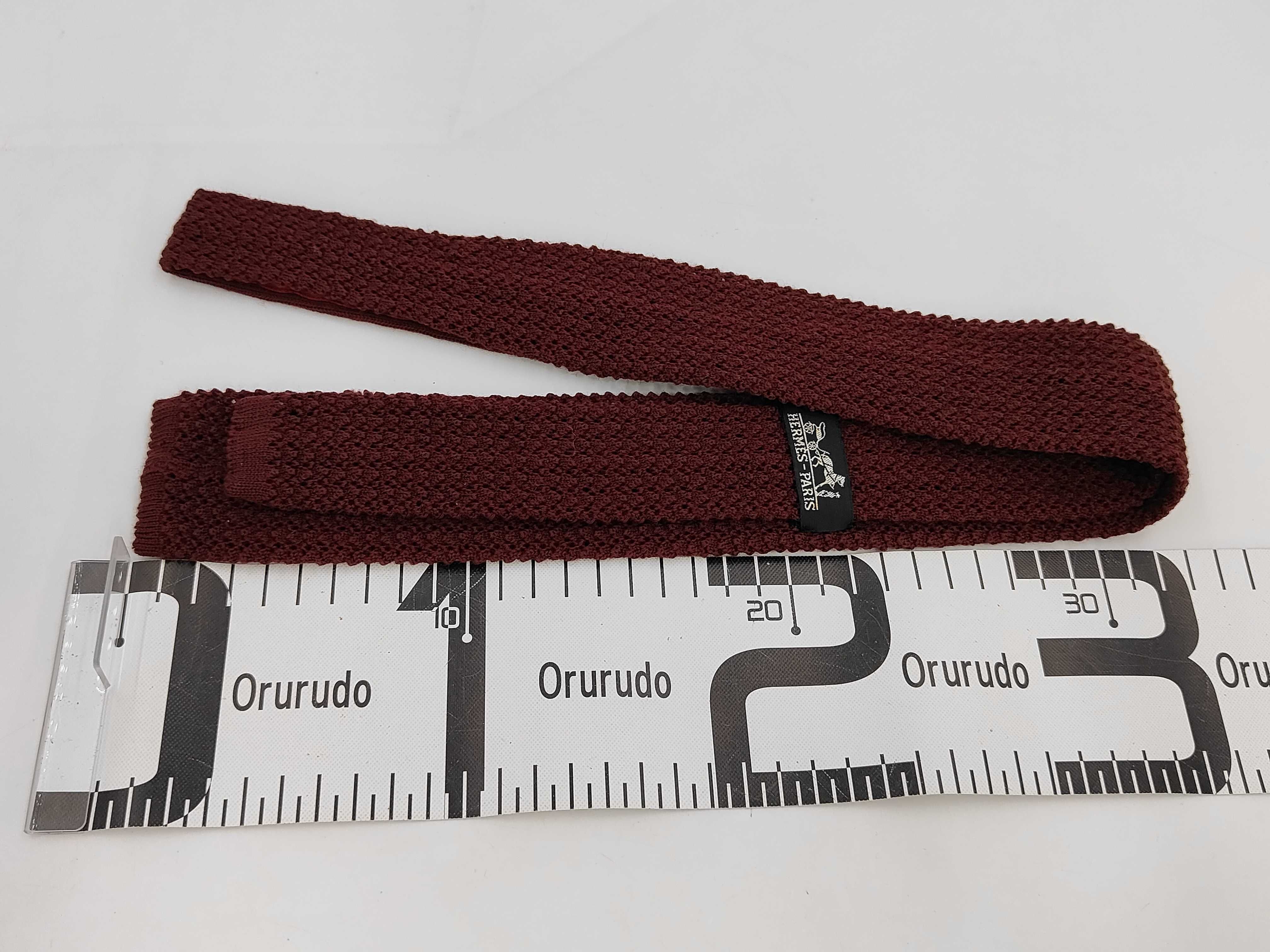Three Hermes Silk Knit Neckties and Box