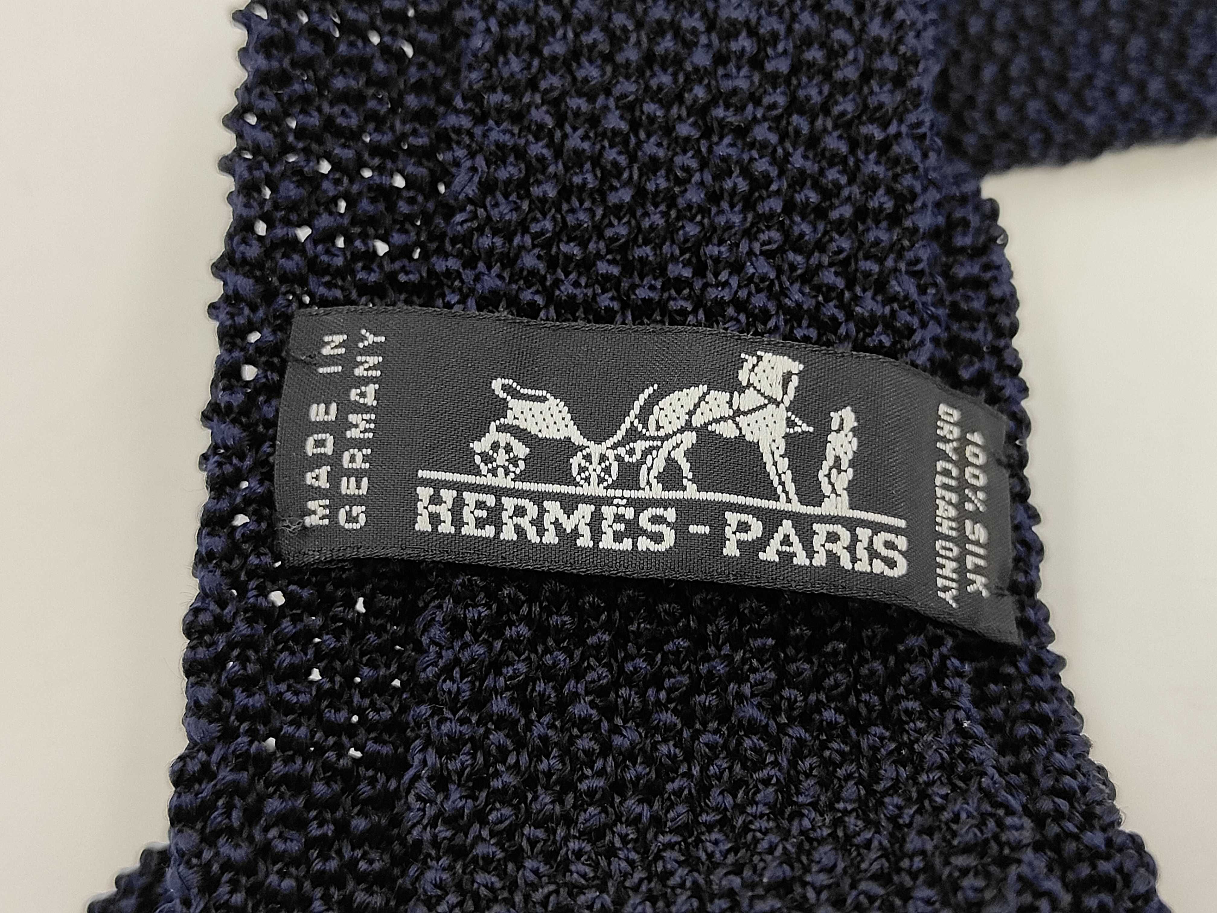 Three Hermes Silk Knit Neckties and Box