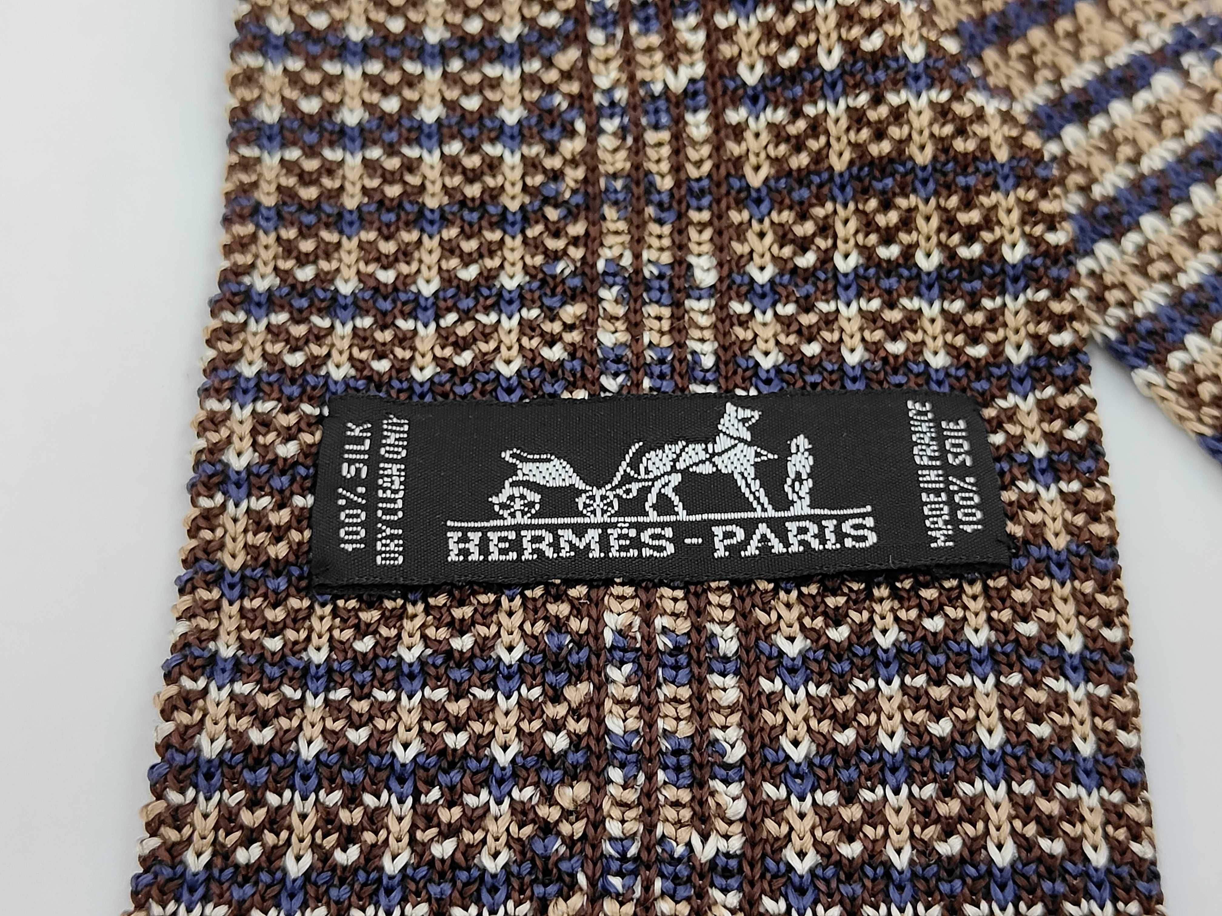 Three Hermes Silk Knit Neckties and Box