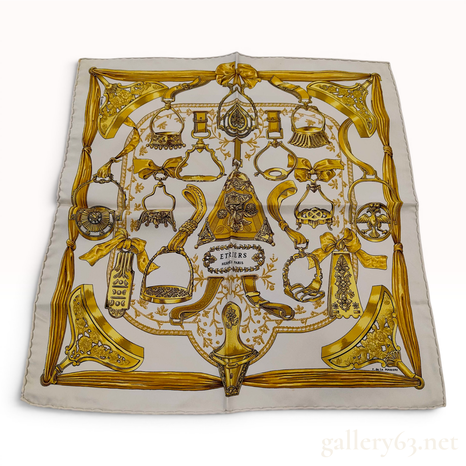 Hermes Etriers Silk Gavroche Scarf