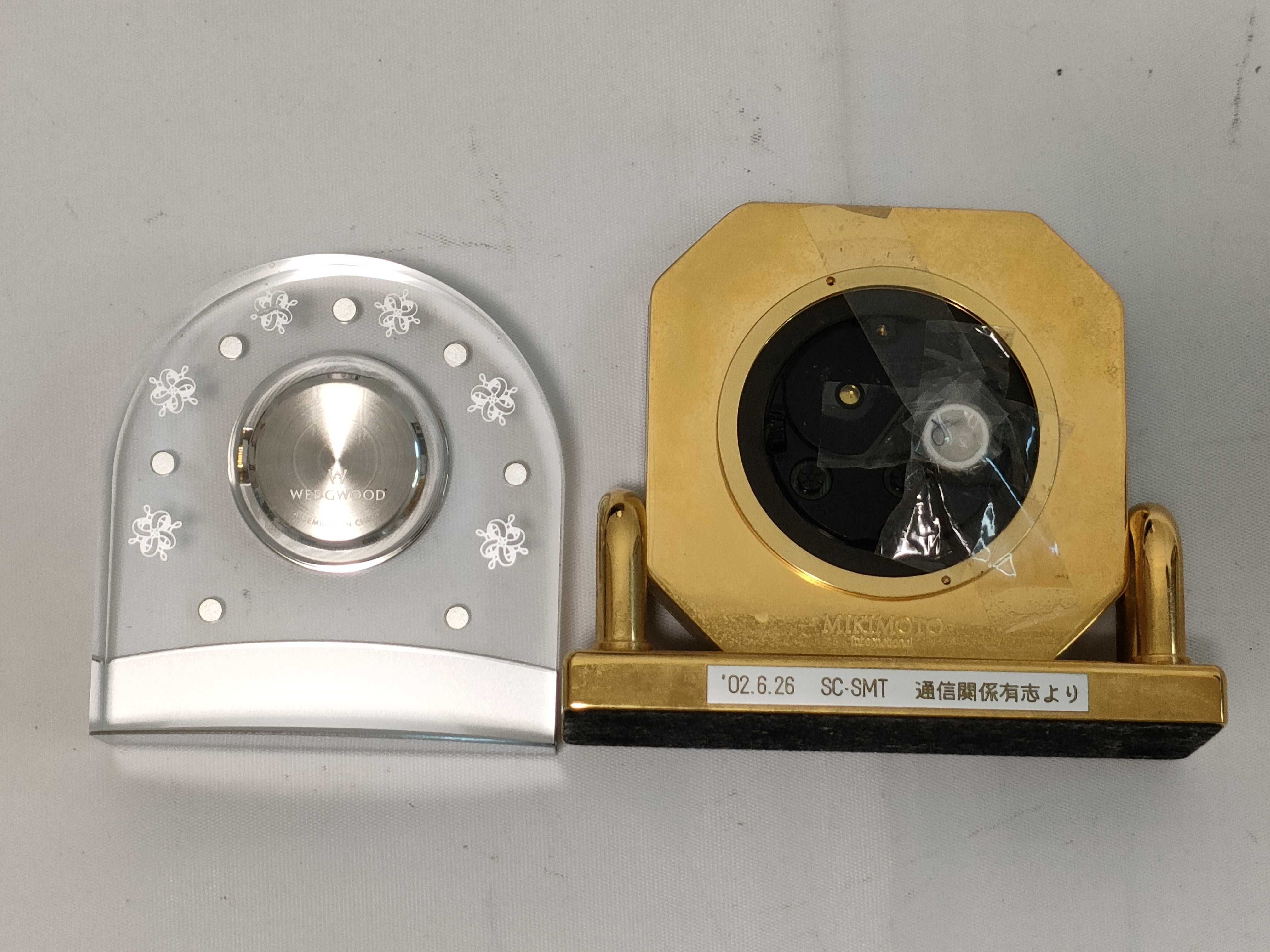 Mikimoto, Georg Jensen, and Wedgwood Group of Desk Clocks and Barometer