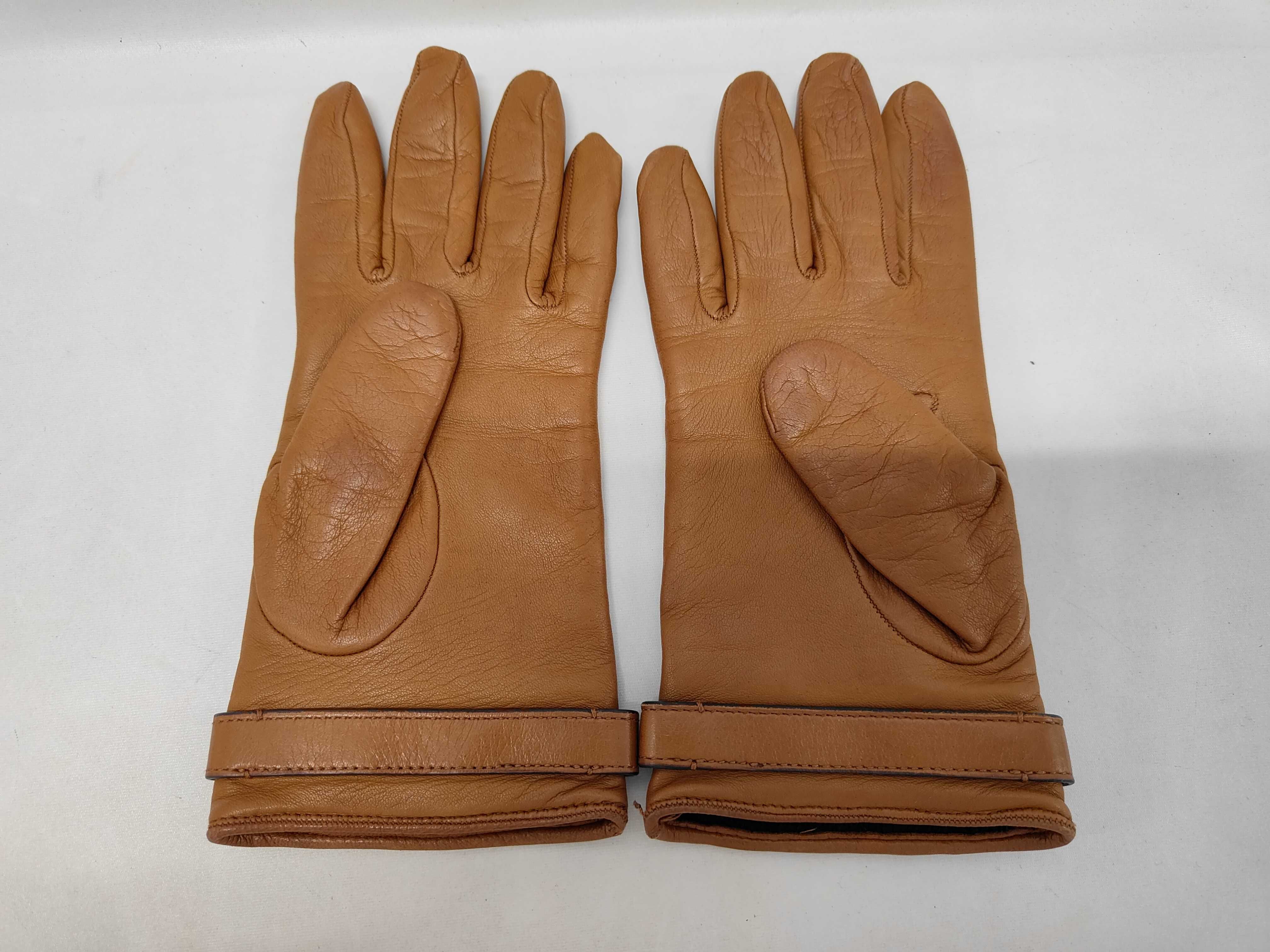 A Pair of Burberry TB Monogram Quilted Leather Gloves