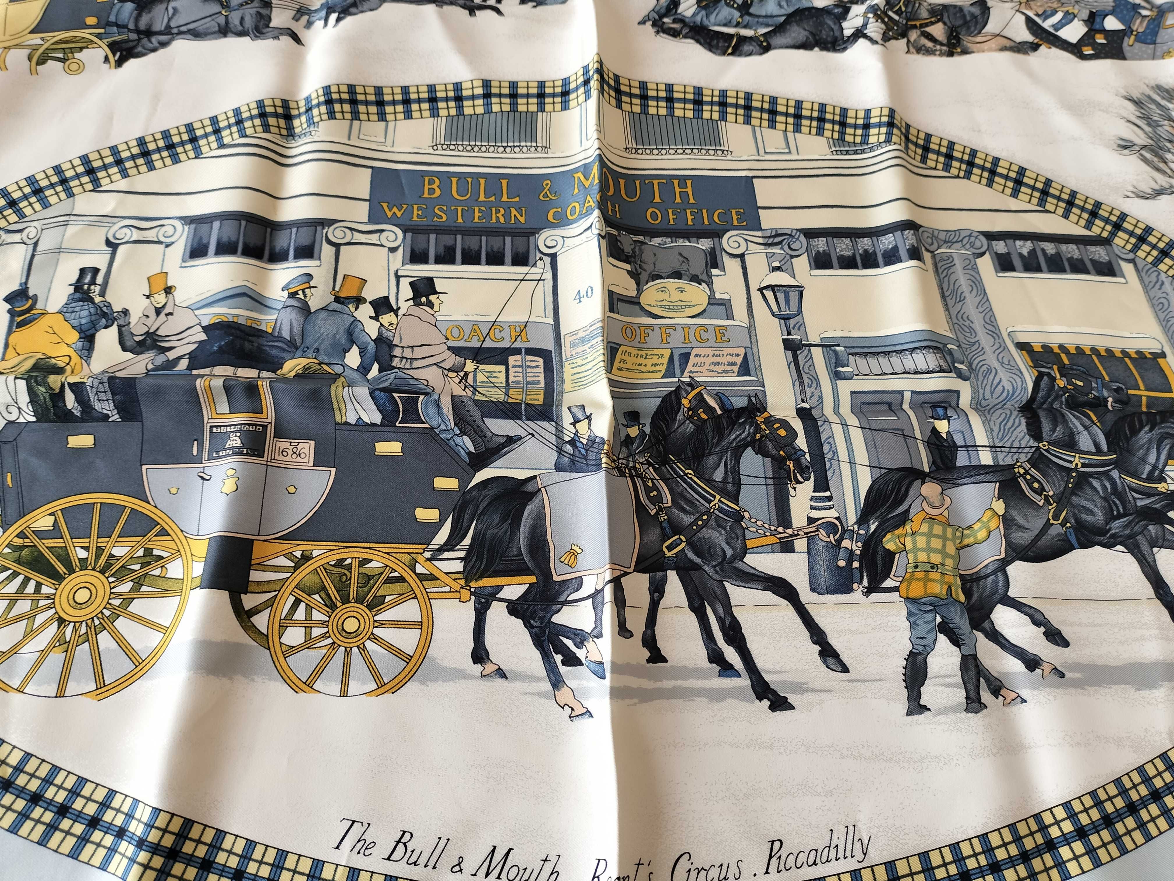 Hermes Philippe Ledoux Silk Twill Scarf L'Hiver en Poste