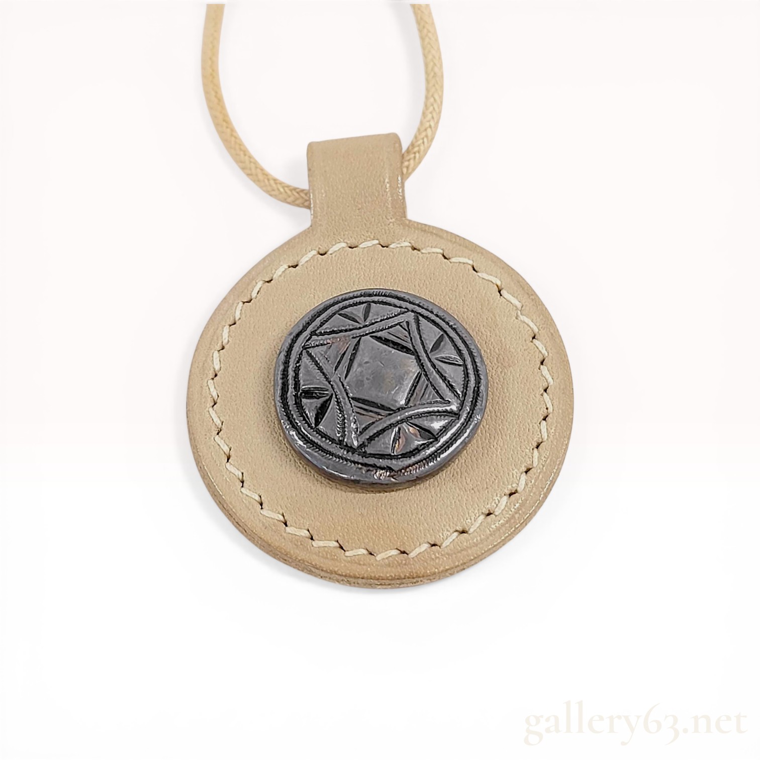 Hermes Leather and Metal Talisman Pendant Necklace, 2009