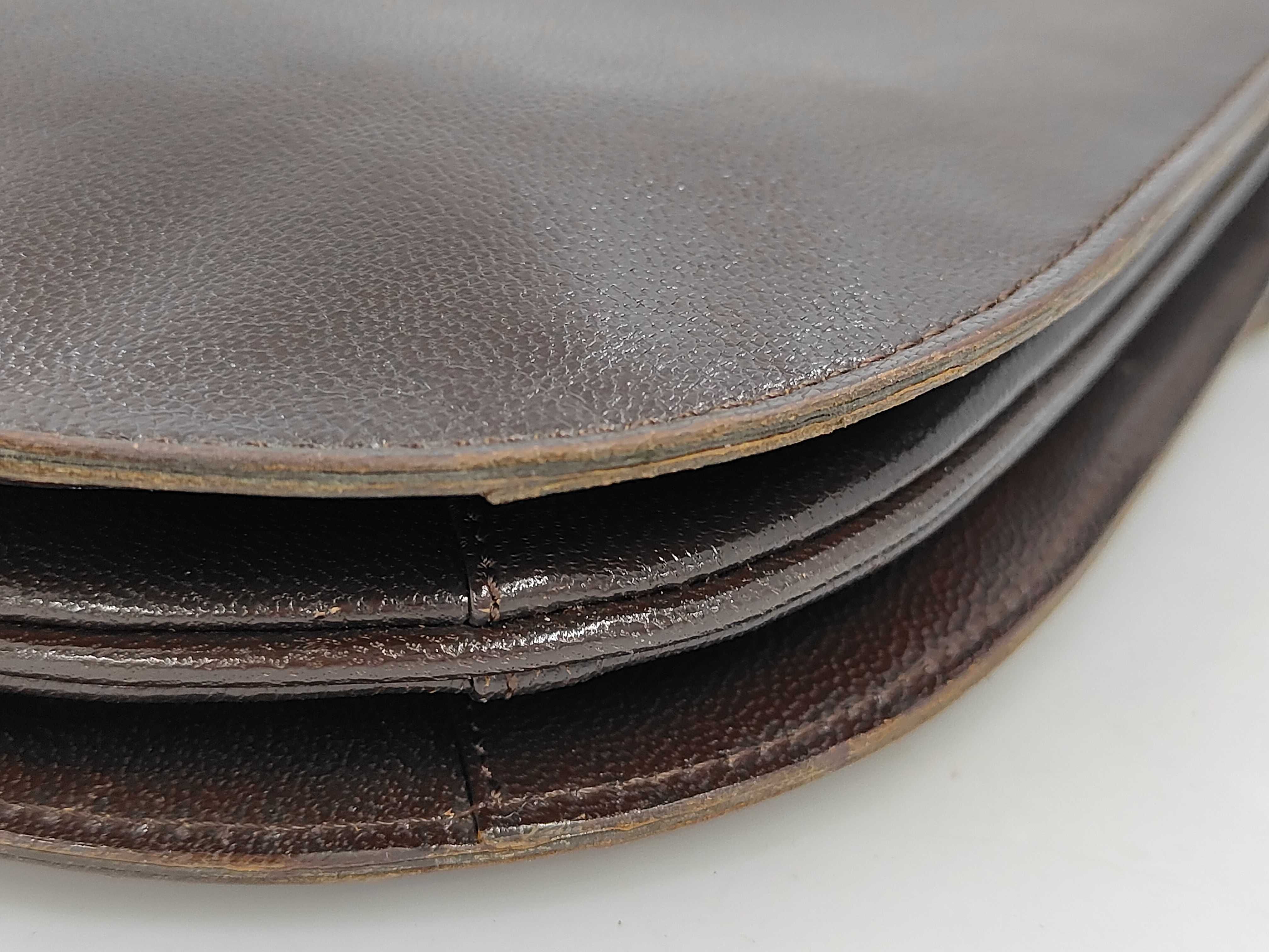 Yves Saint Laurent Vintage Dark Brown Leather and Genuine Lizard Skin Leather Shoulder Bag