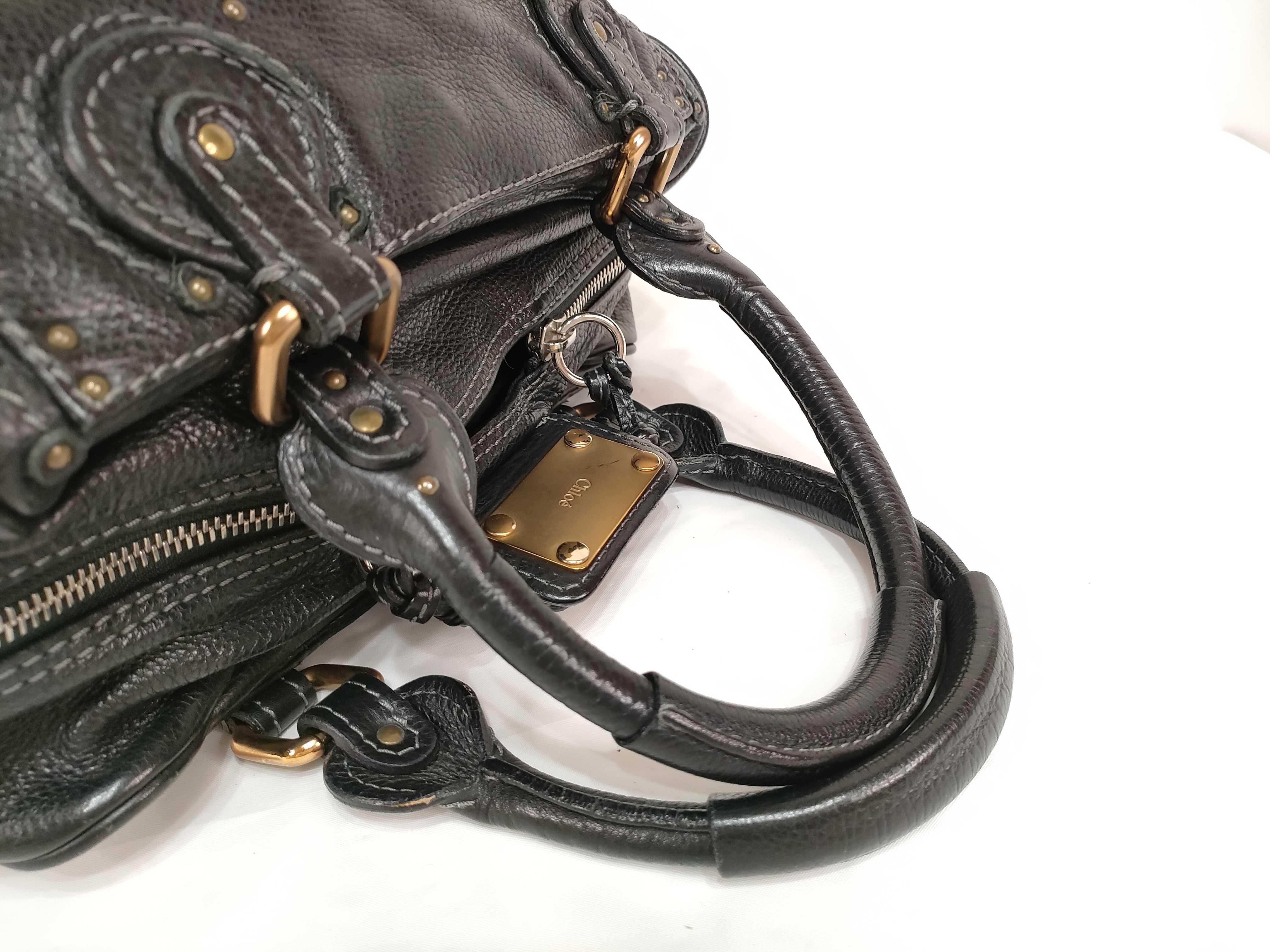 Chloe Paddington Black Pebbled Leather Satchel
