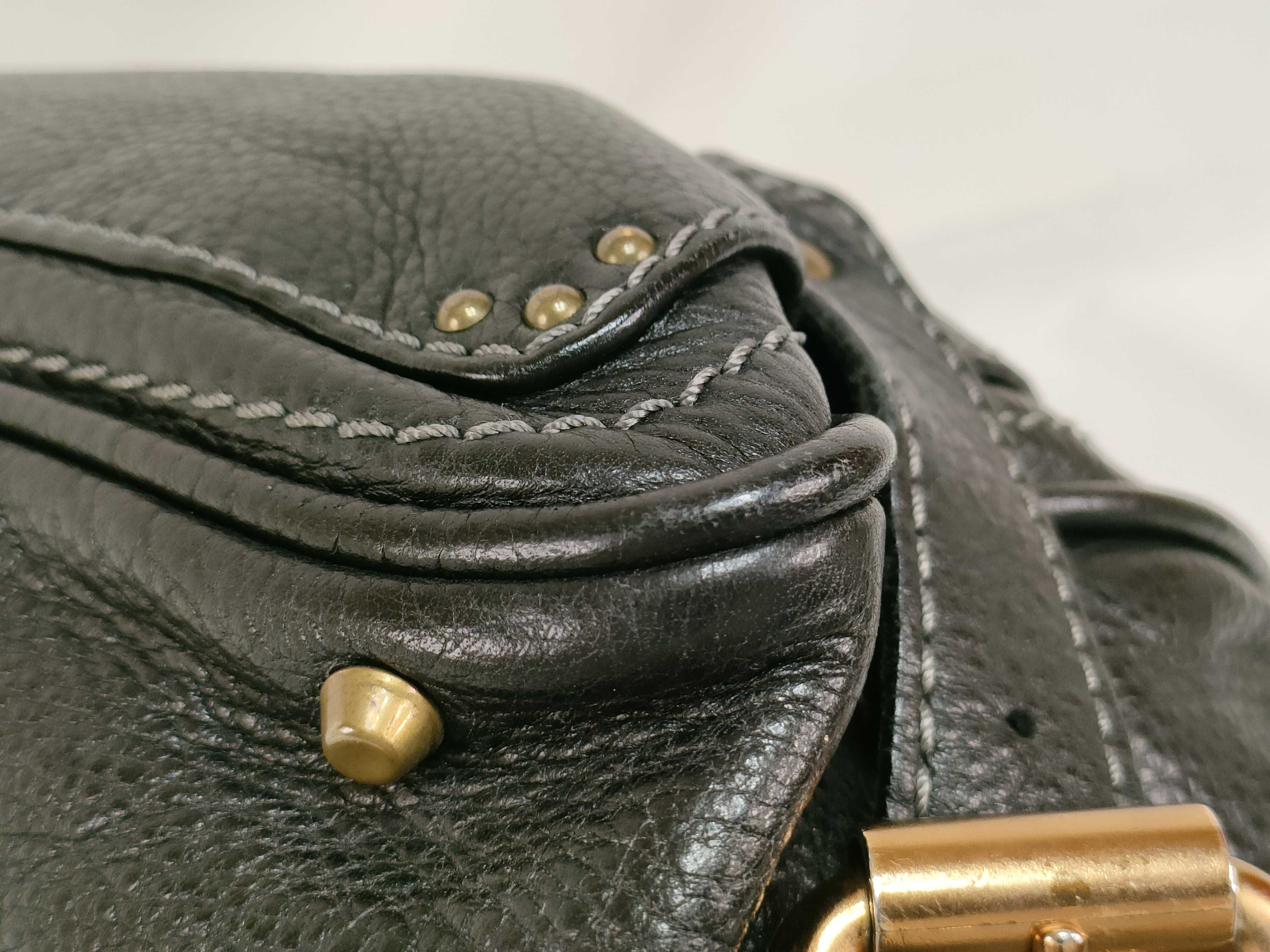 Chloe Paddington Black Pebbled Leather Satchel