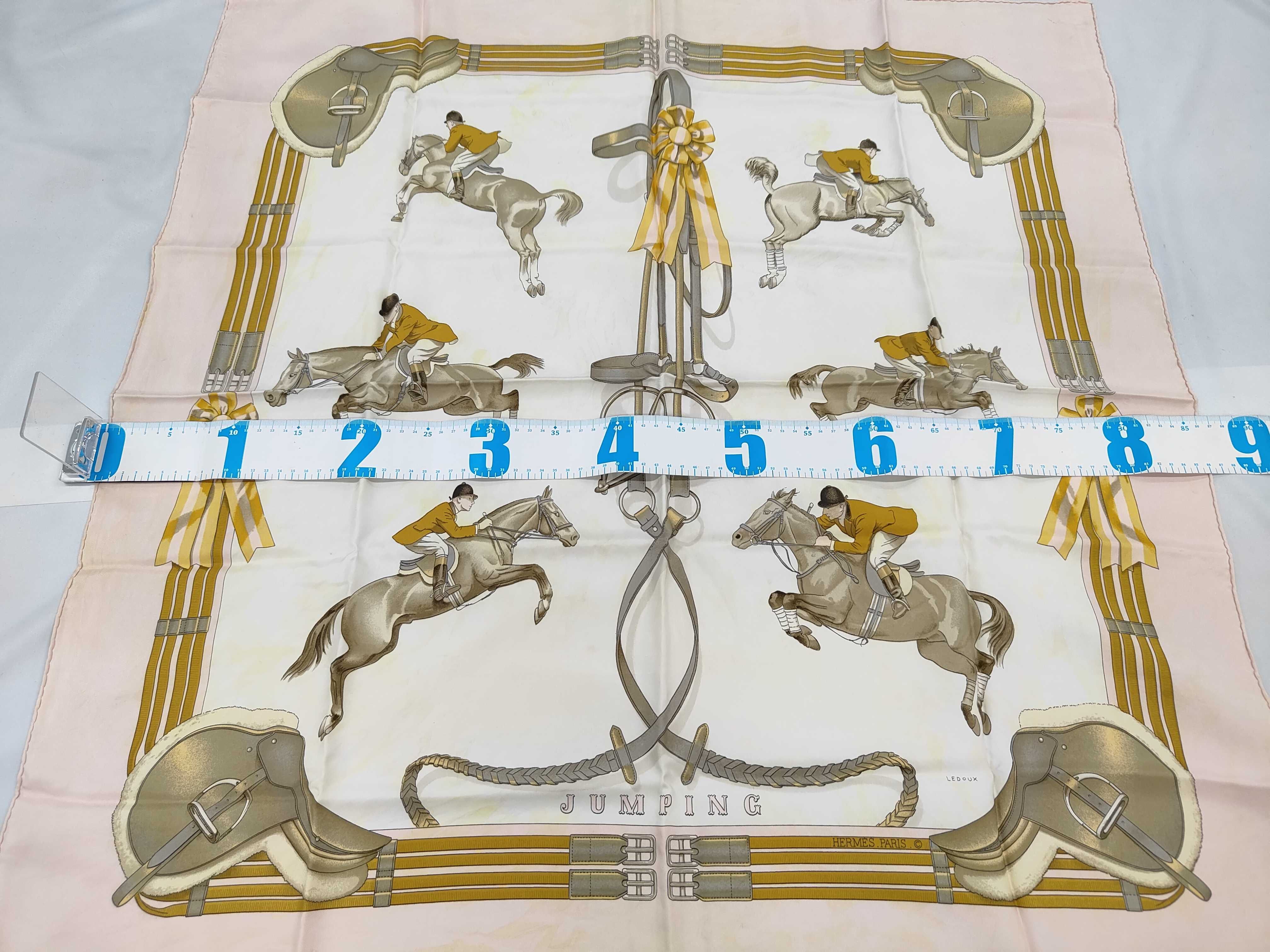 Hermes Jumping Pattern Silk Scarf by Philippe Ledoux