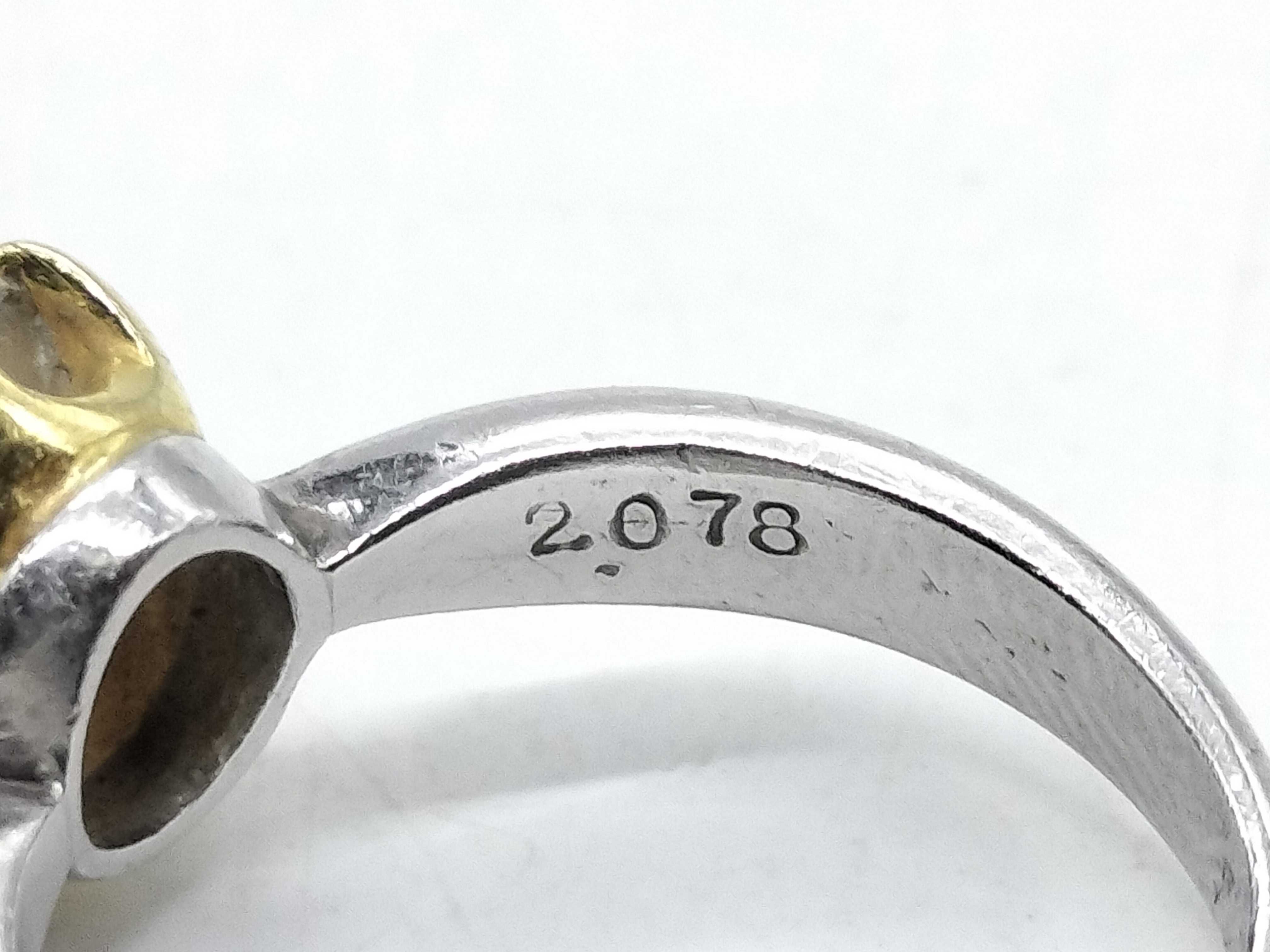 2.078 Carat Brown Diamond Solitaire Ring in Platinum and 18 Karat Yellow Gold