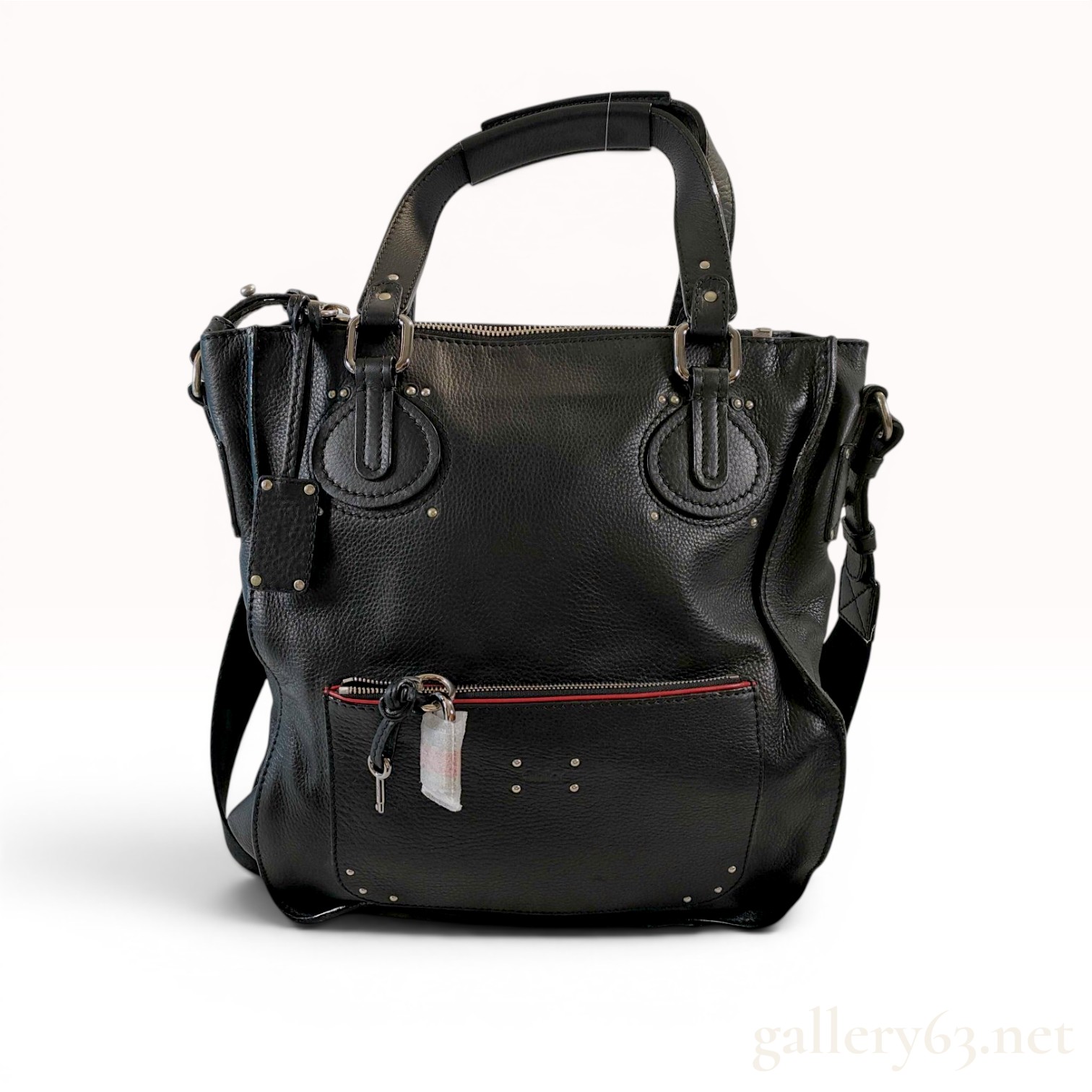Chloe Black Pebbled Leather Paddington Tote Bag