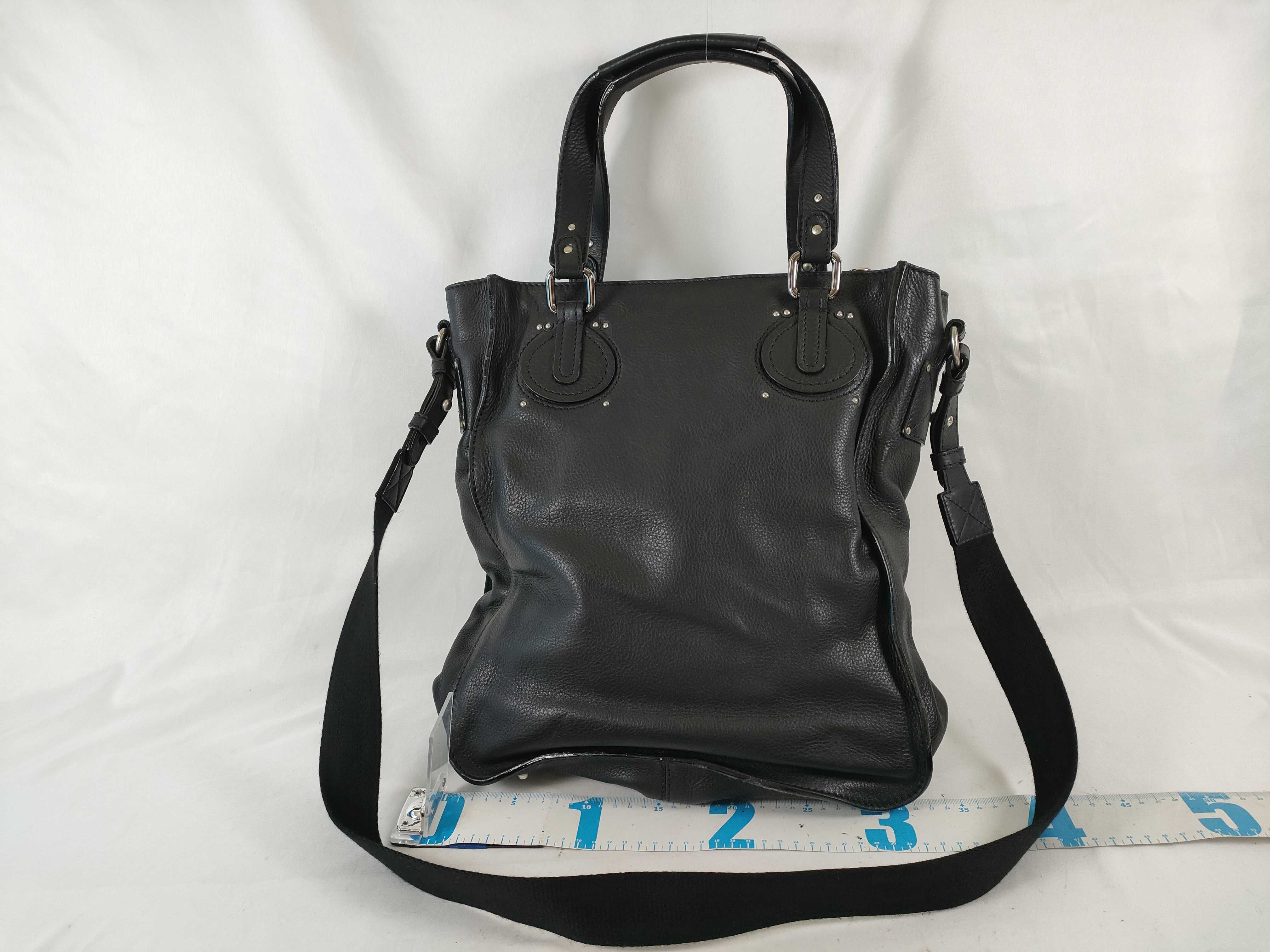 Chloe Black Pebbled Leather Paddington Tote Bag