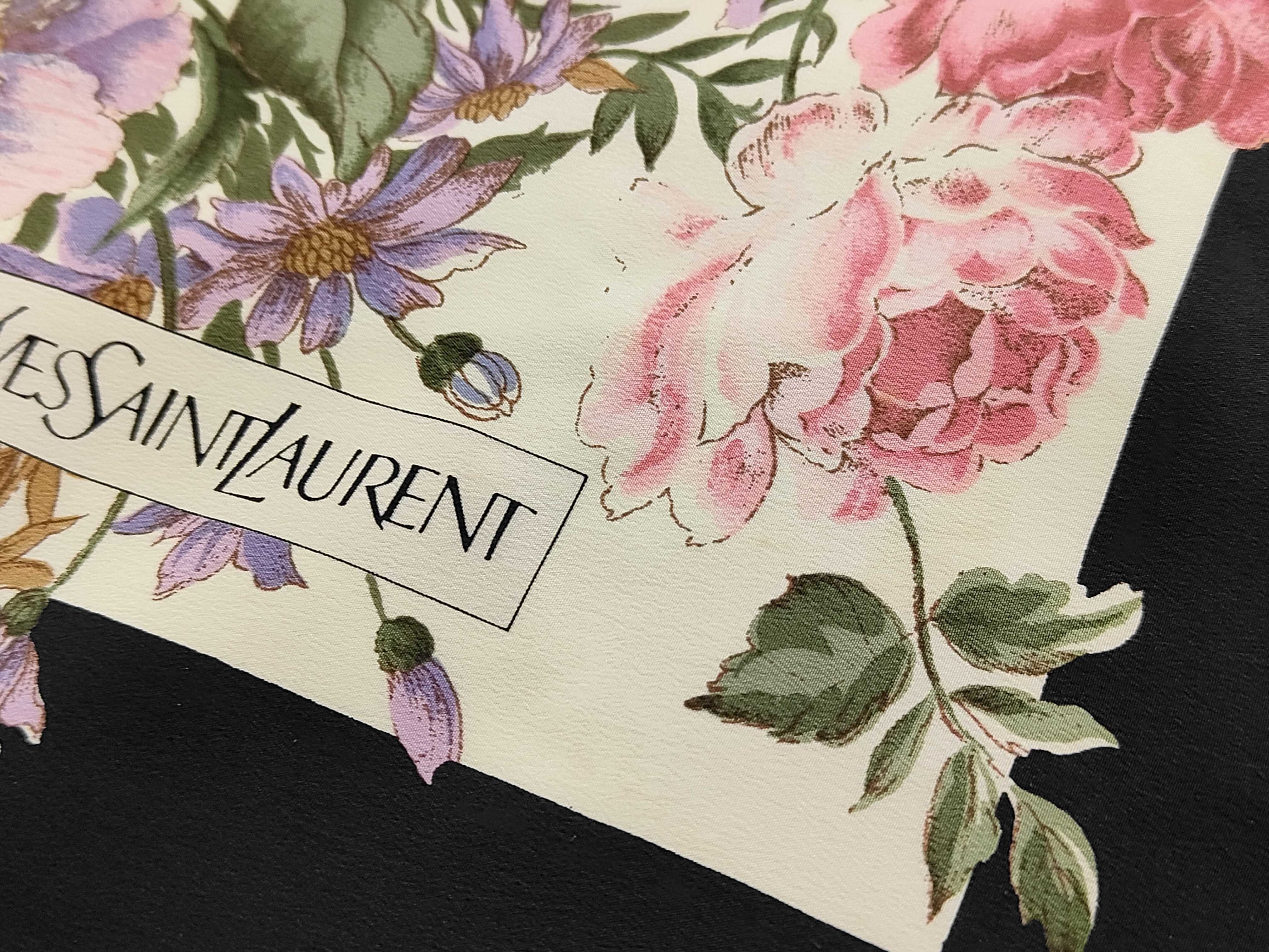 A Trio of Vintage Silk Scarves Including Two Yves Saint Laurent Examples