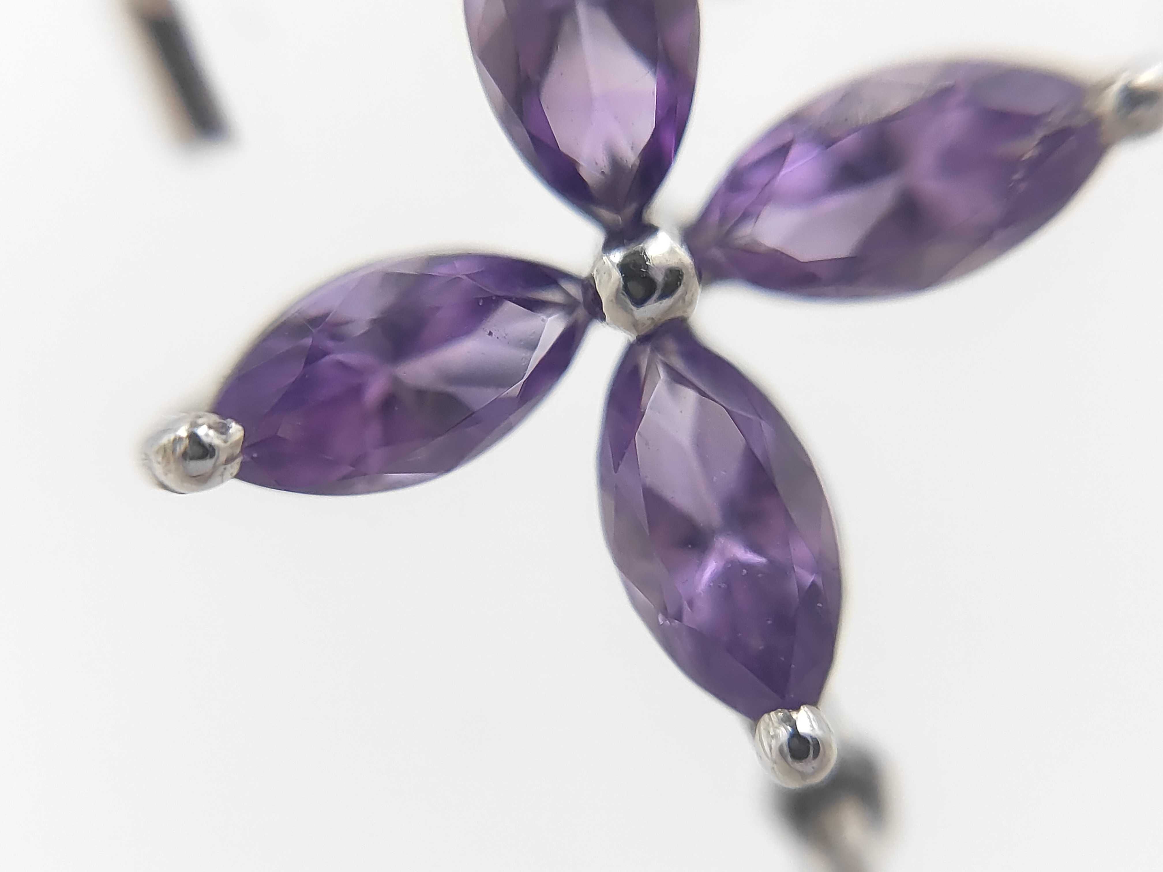 A Pair of 18K White Gold Multi-Gemstone Articulated Drop Earrings