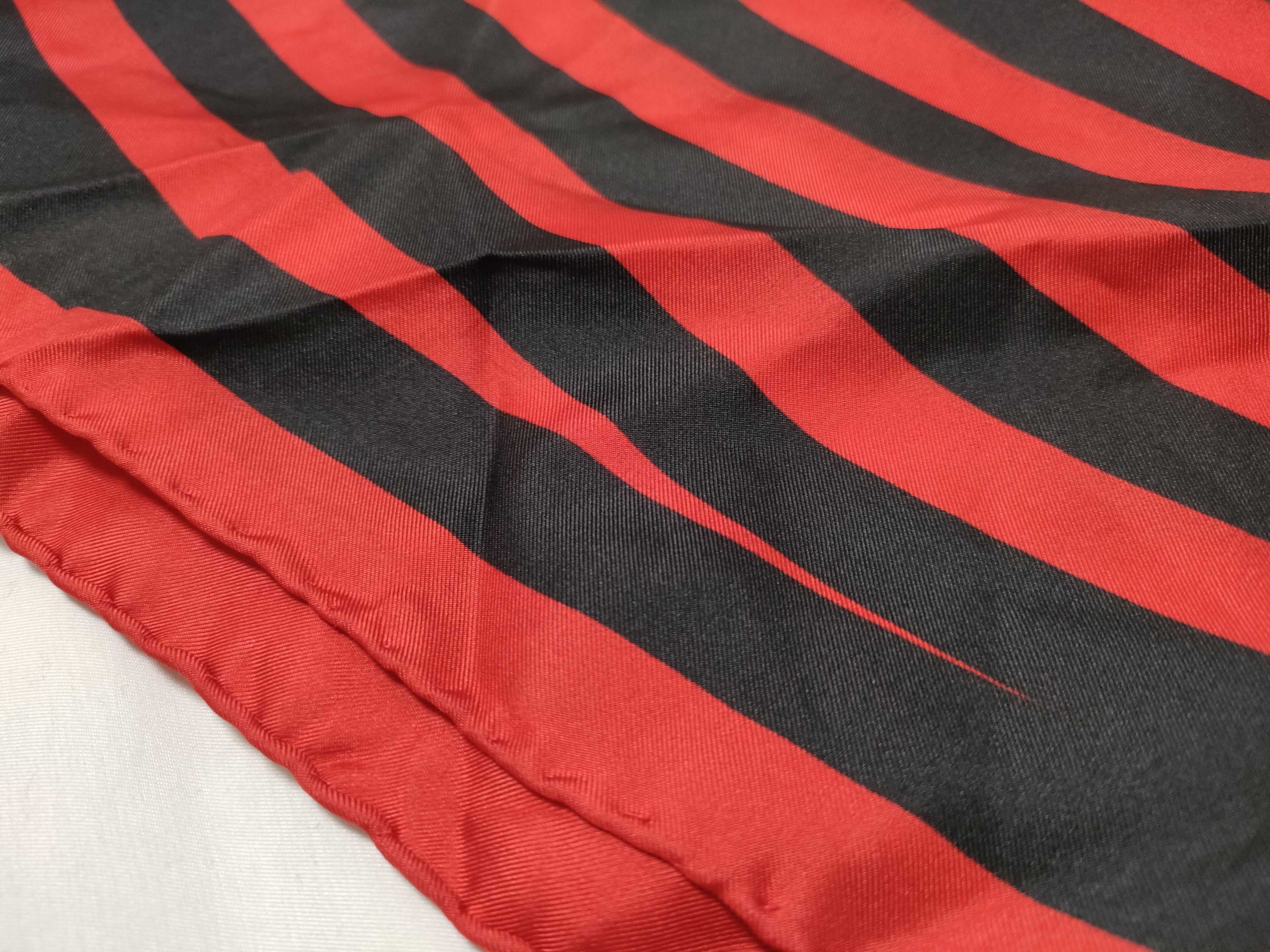 Louis Vuitton Sol LeWitt Red and Black Geometric Silk Scarf