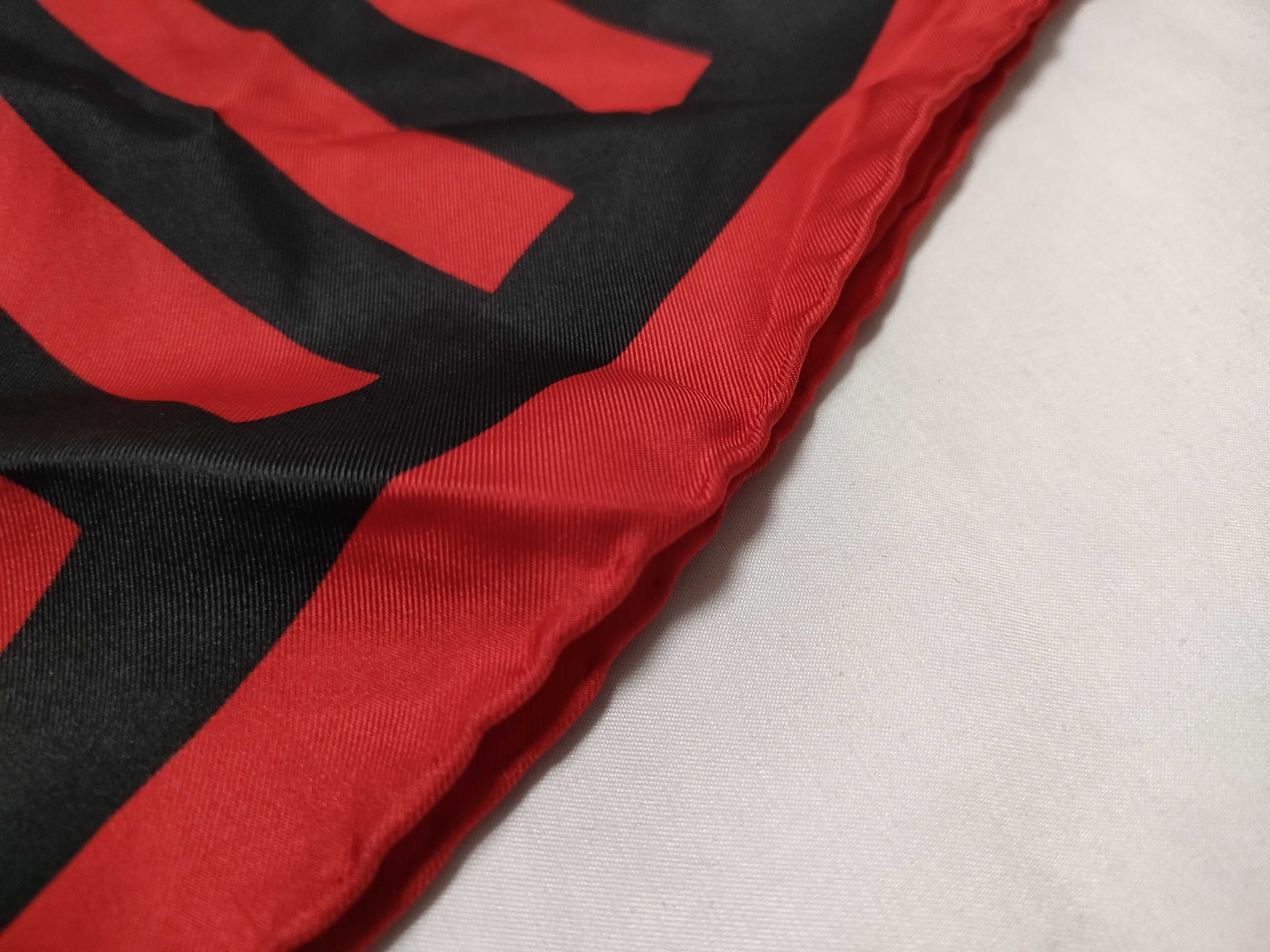 Louis Vuitton Sol LeWitt Red and Black Geometric Silk Scarf