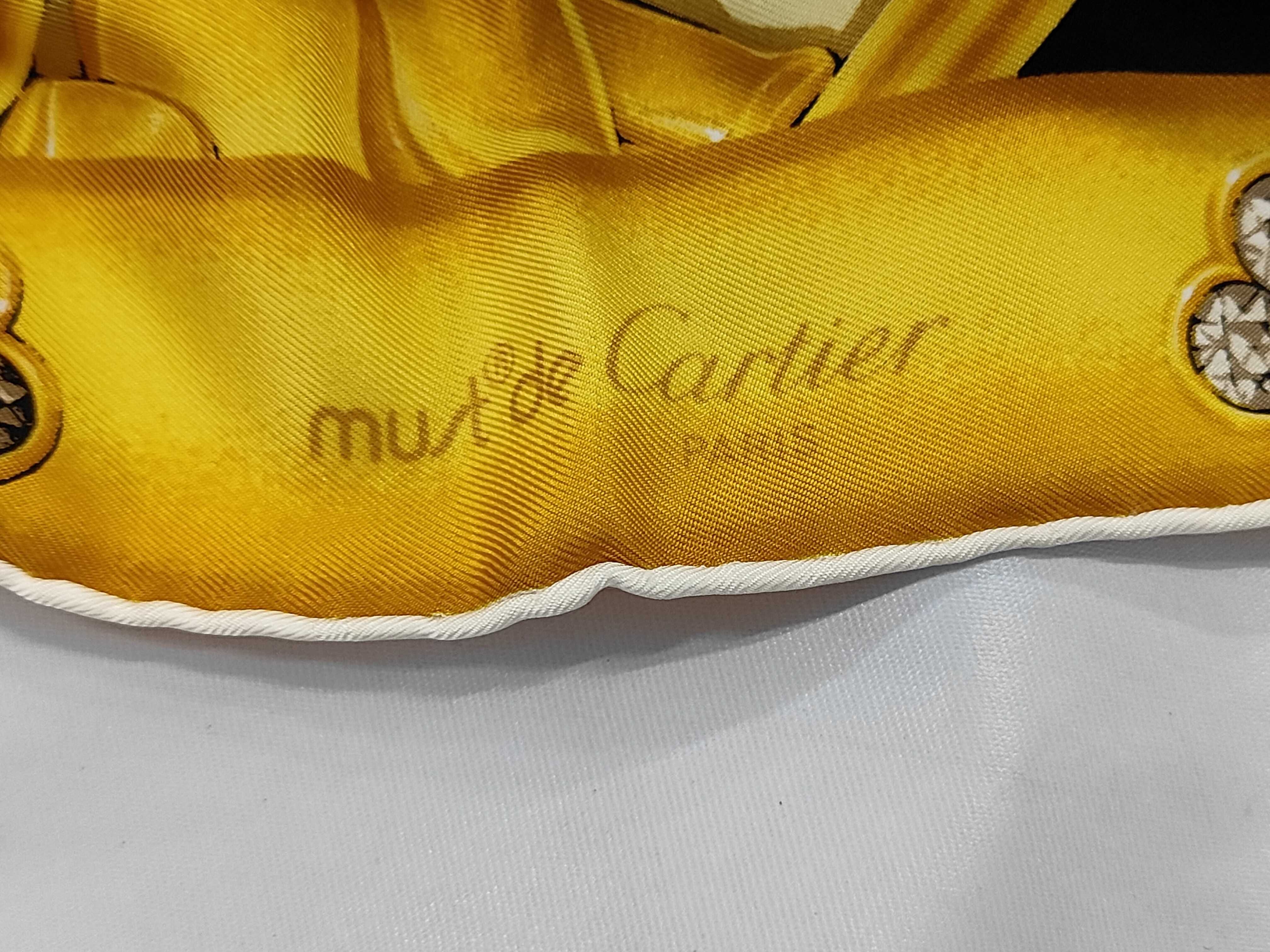 Must de Cartier L'Elephant Pattern Square Silk Scarf