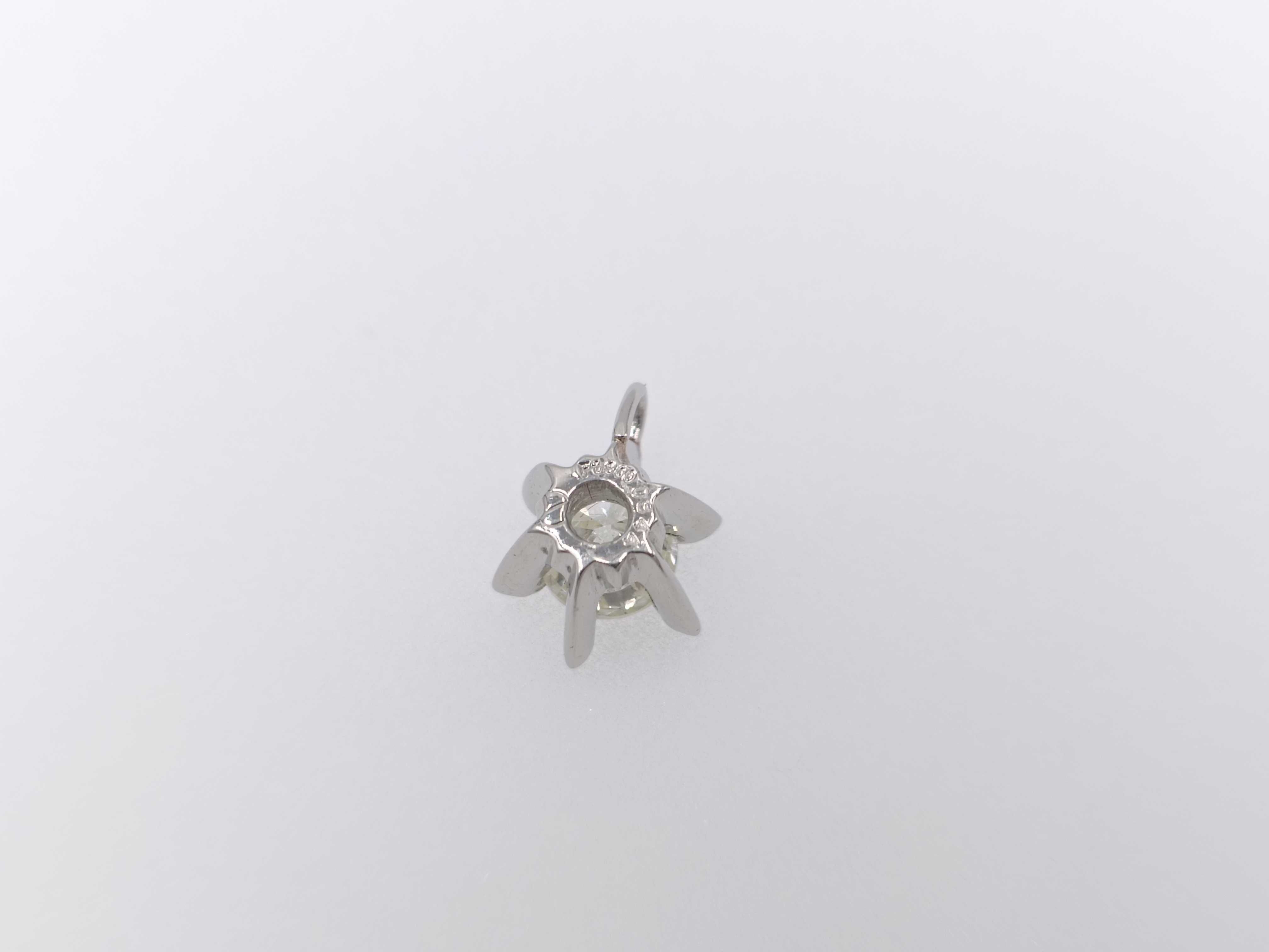 Platinum and 0.33 Carat Diamond Starburst Solitaire Pendant
