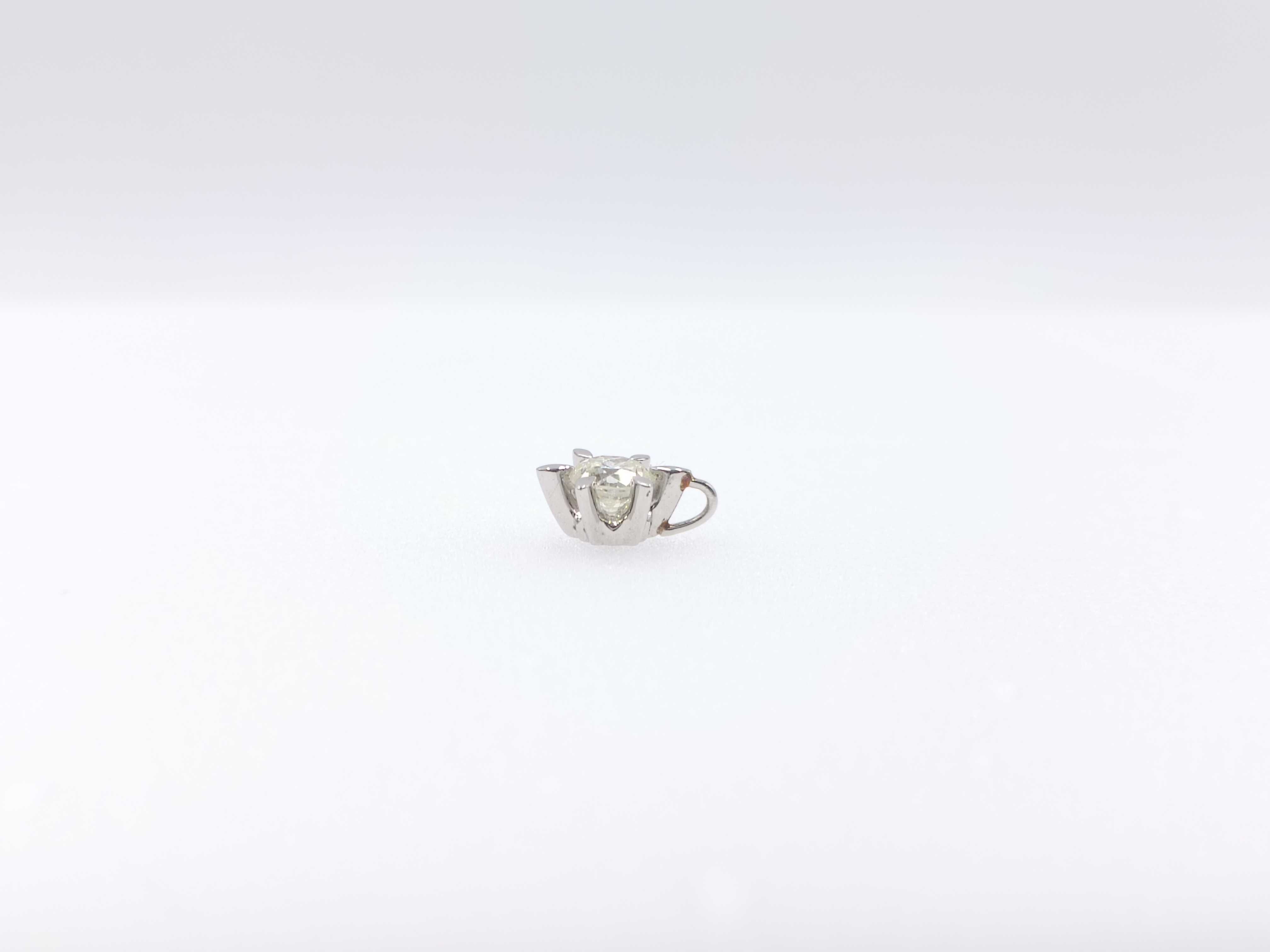 Platinum and 0.33 Carat Diamond Starburst Solitaire Pendant