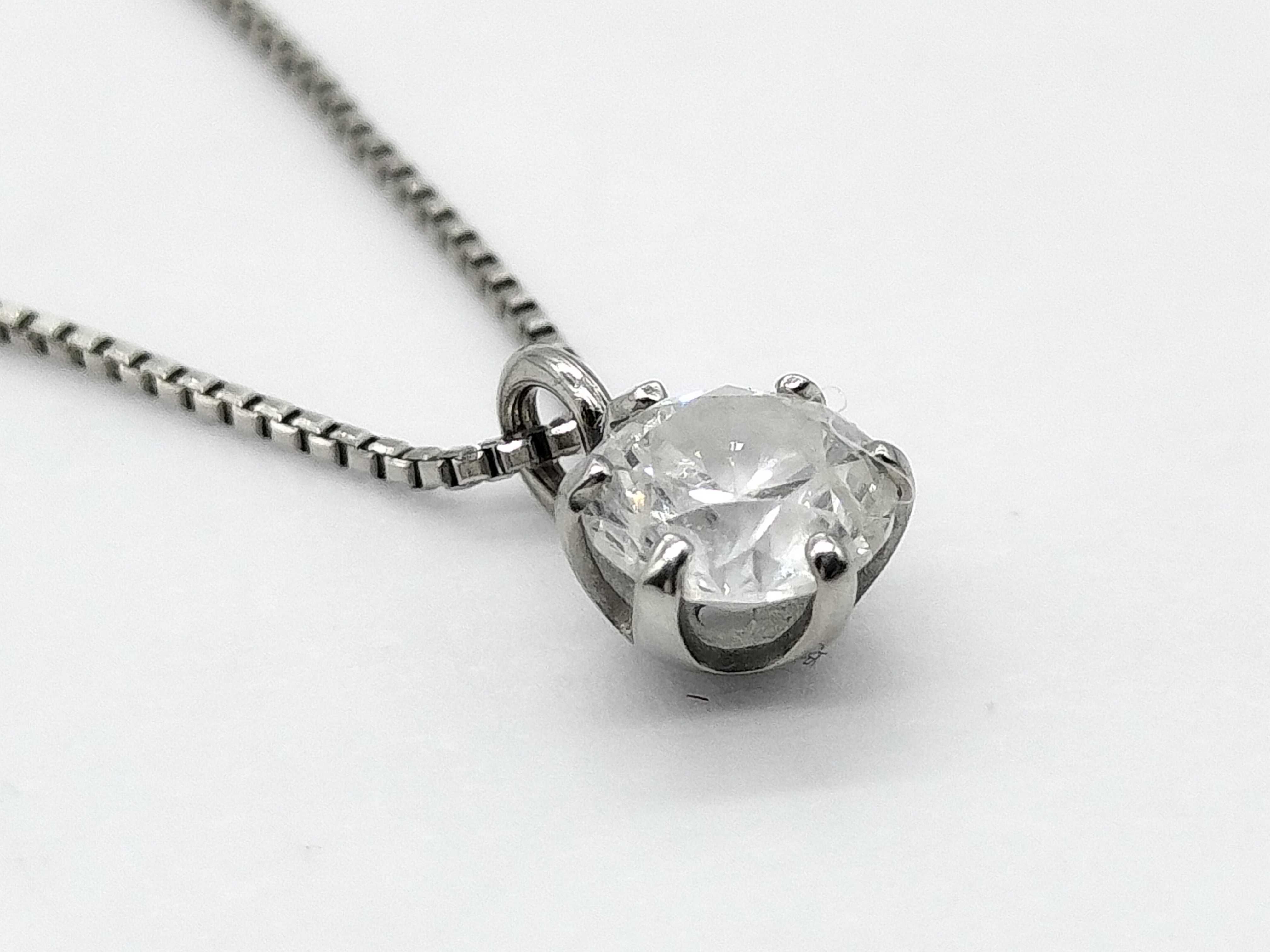 Platinum and Diamond Solitaire Pendant Necklace