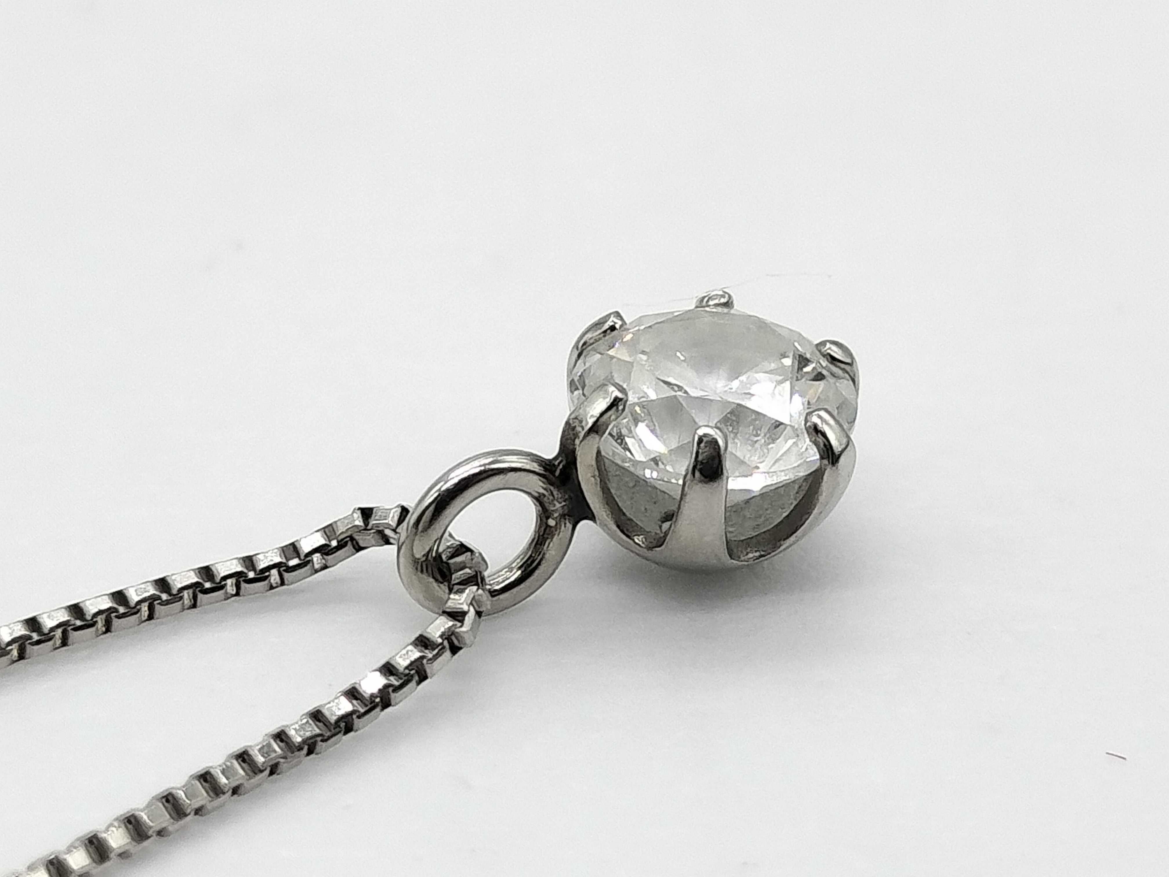 Platinum and Diamond Solitaire Pendant Necklace