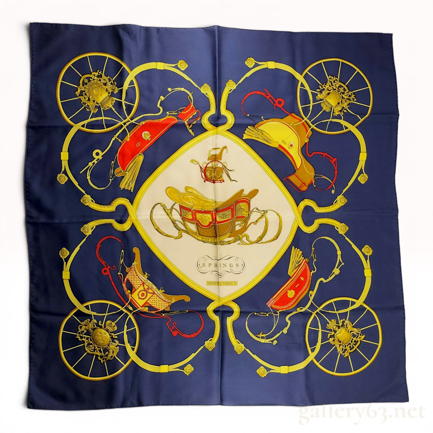Hermes Springs Silk Twill Scarf by Philippe Ledoux