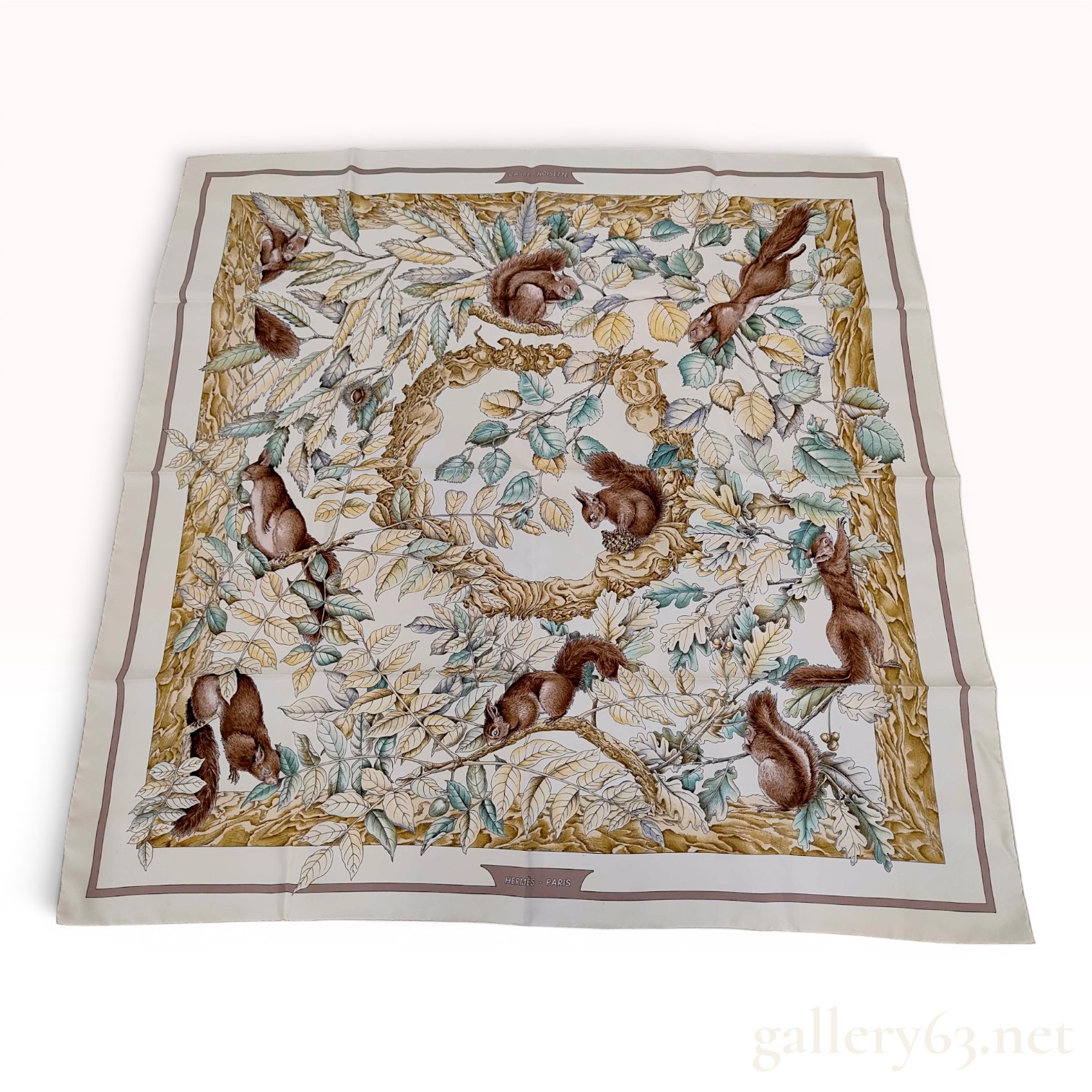 Hermes Casse Noisette Silk Scarf by Daphne Duchesne