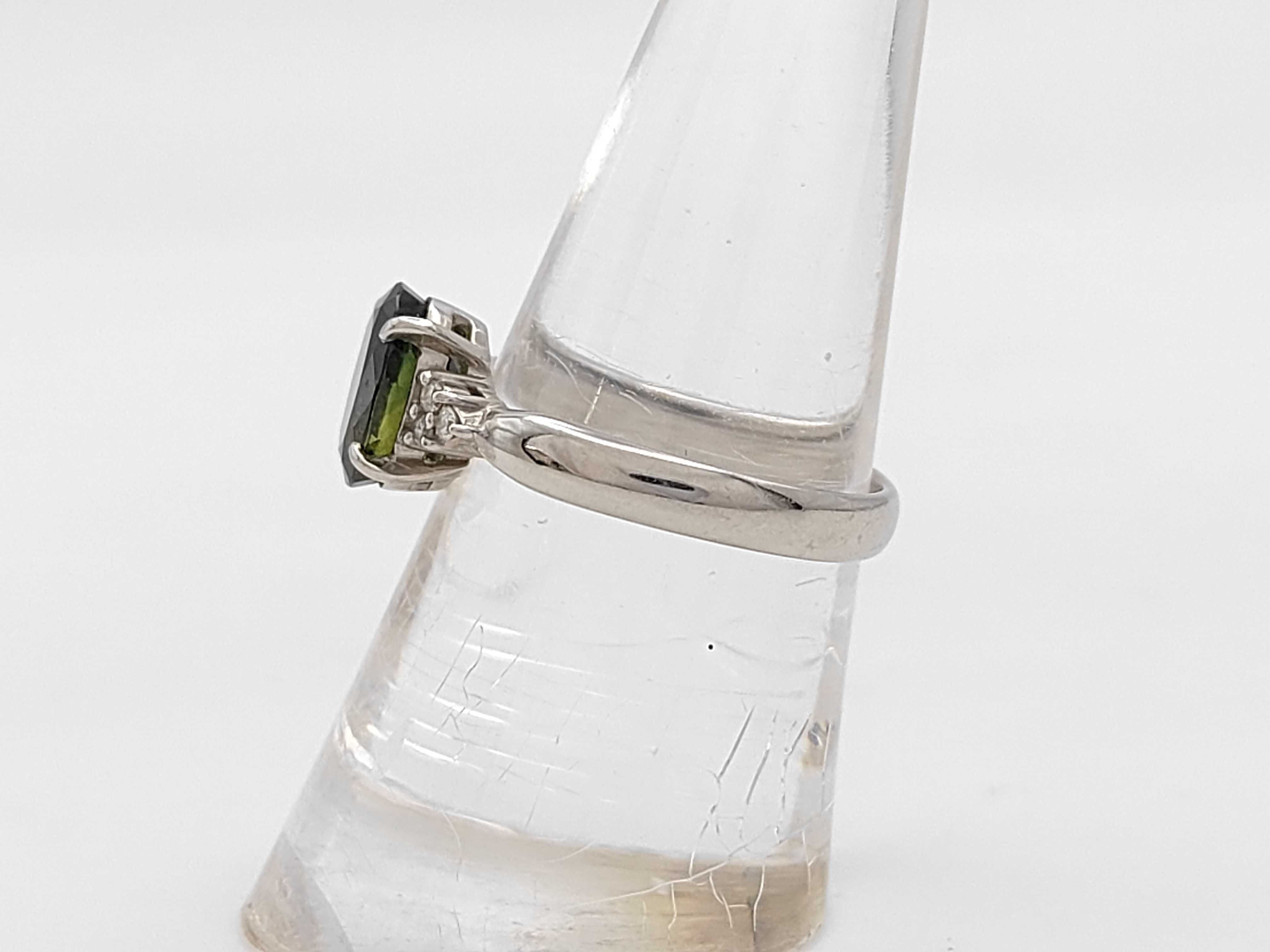 Platinum Green Sapphire and Diamond Cocktail Ring