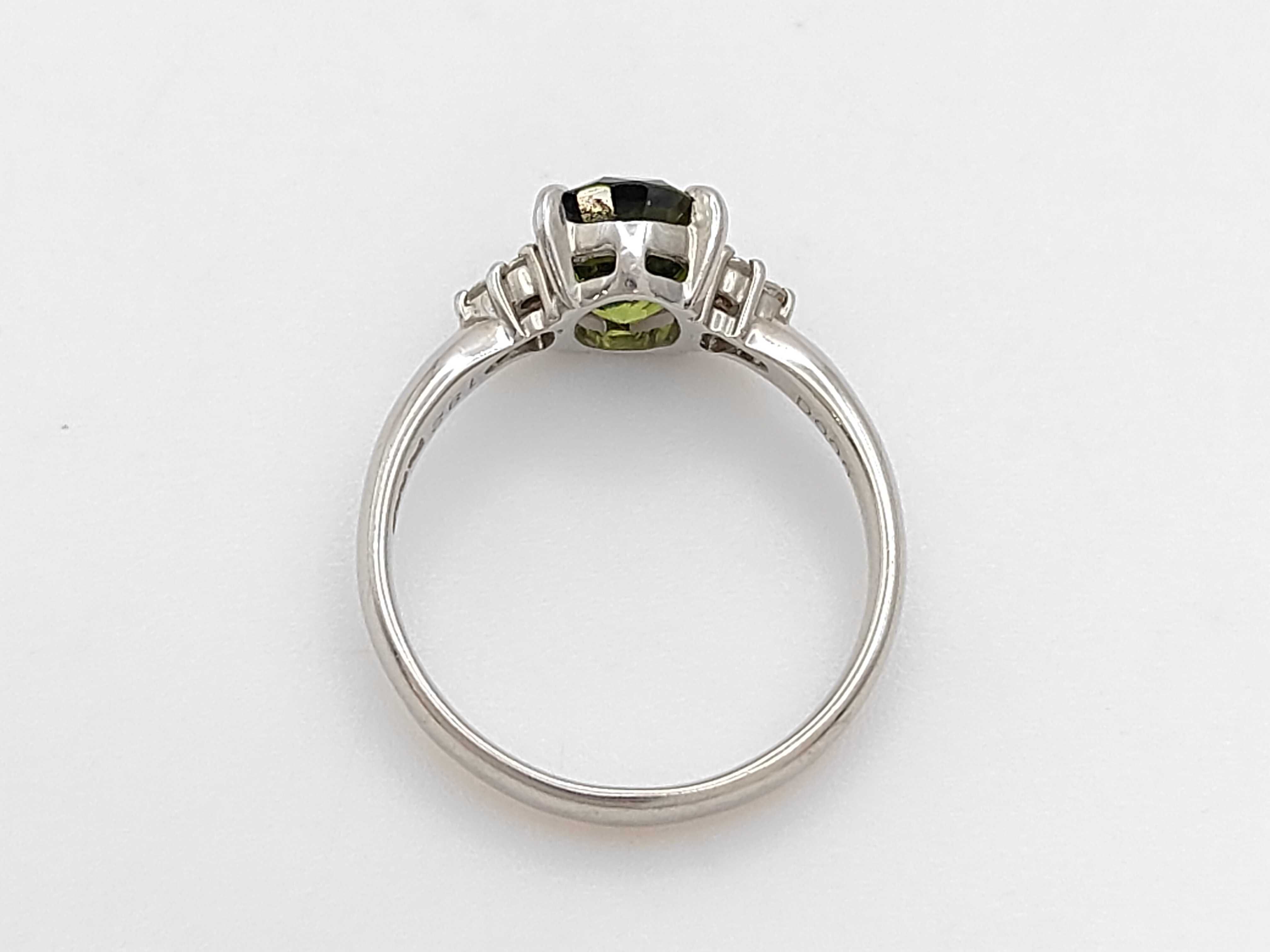 Platinum Green Sapphire and Diamond Cocktail Ring