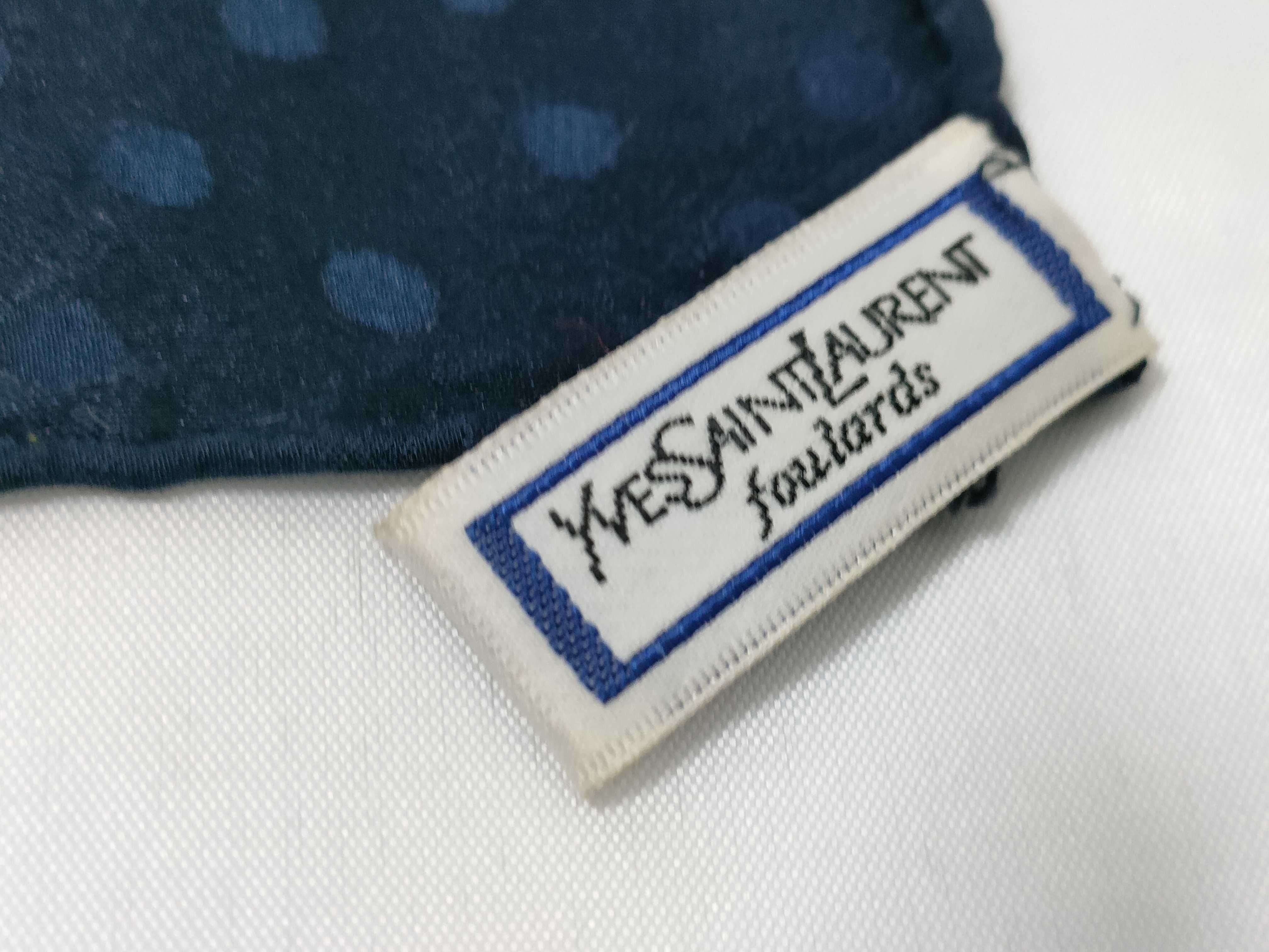 Yves Saint Laurent Vintage Silk Foulard Scarf with Paisley and Medallion Motif