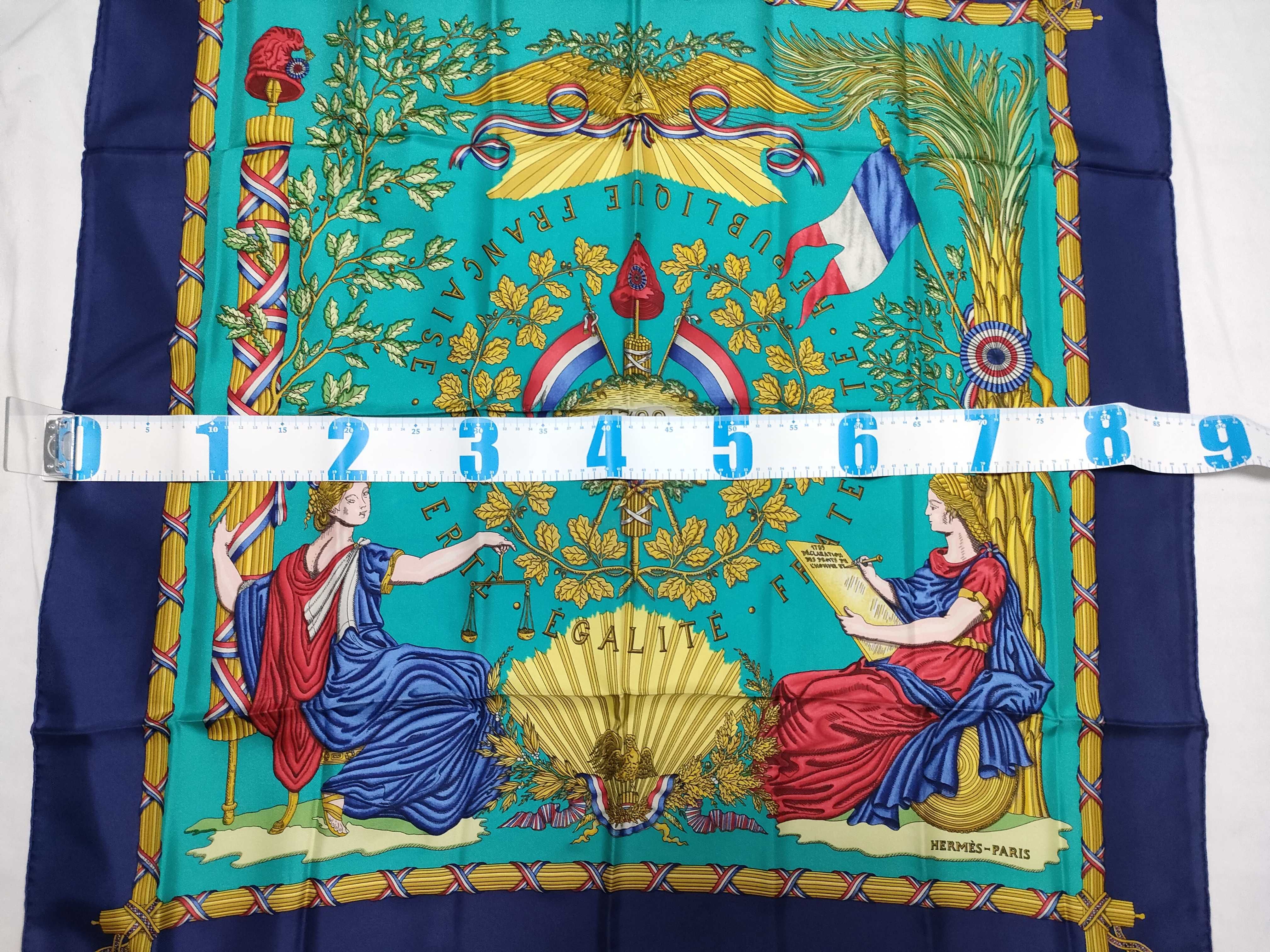 Hermes Republique Francaise Liberte Egalite Fraternite Silk Scarf