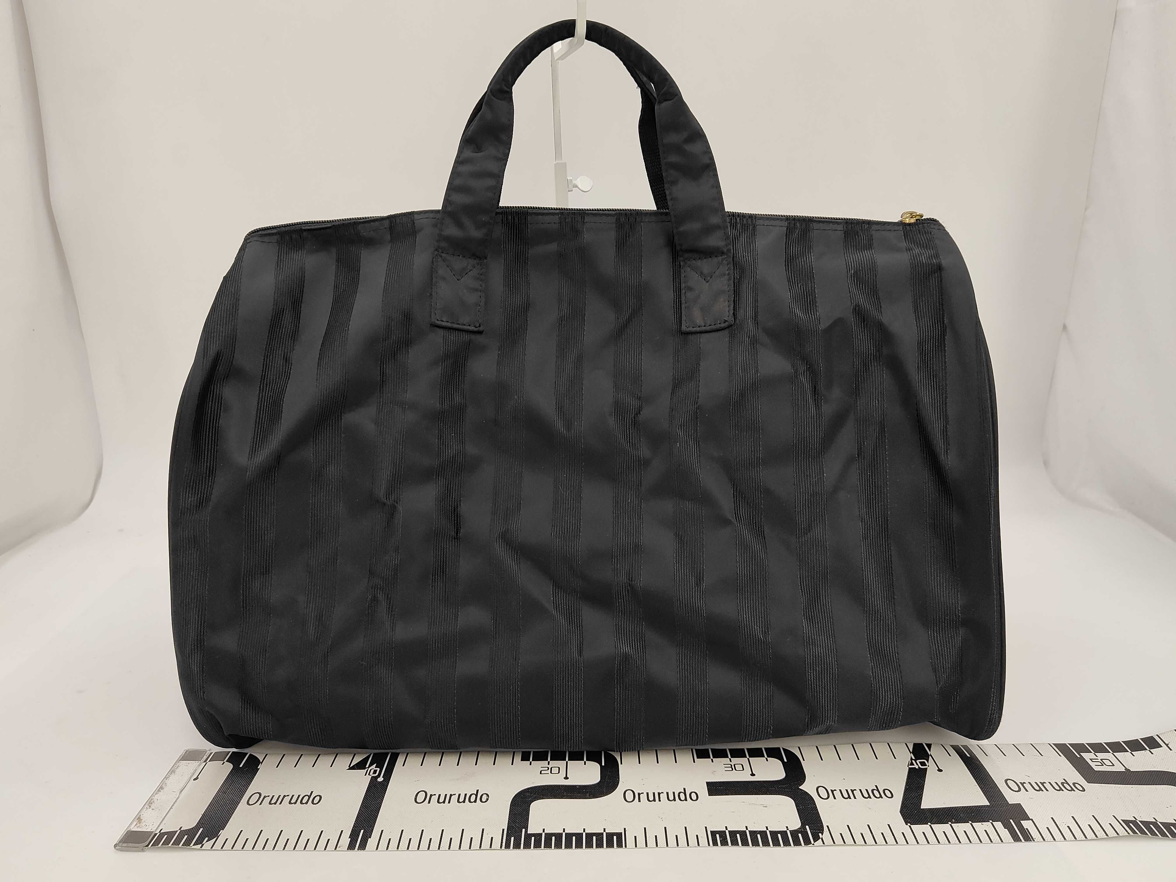 Valentino Ghiberty Italy Black Striped Travel Weekender Bag