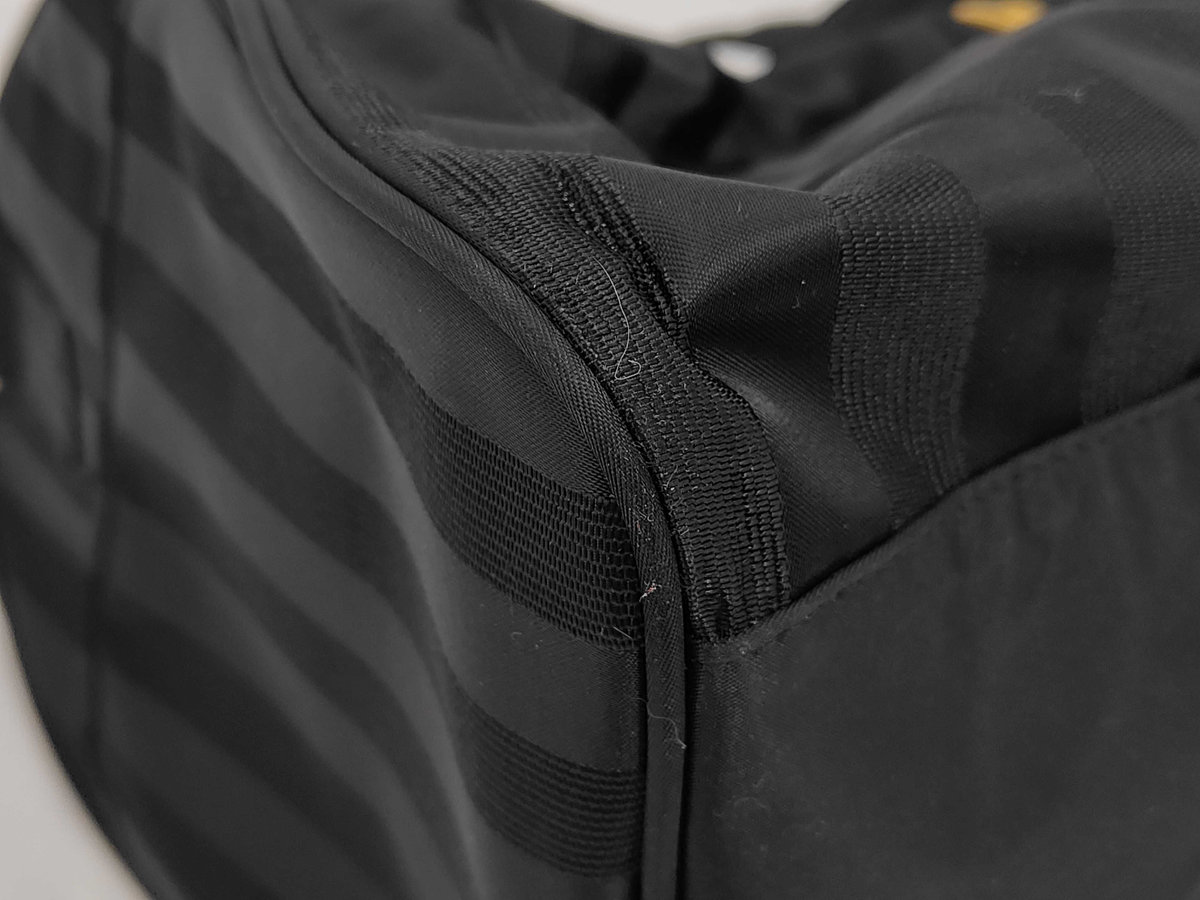 Valentino Ghiberty Italy Black Striped Travel Weekender Bag