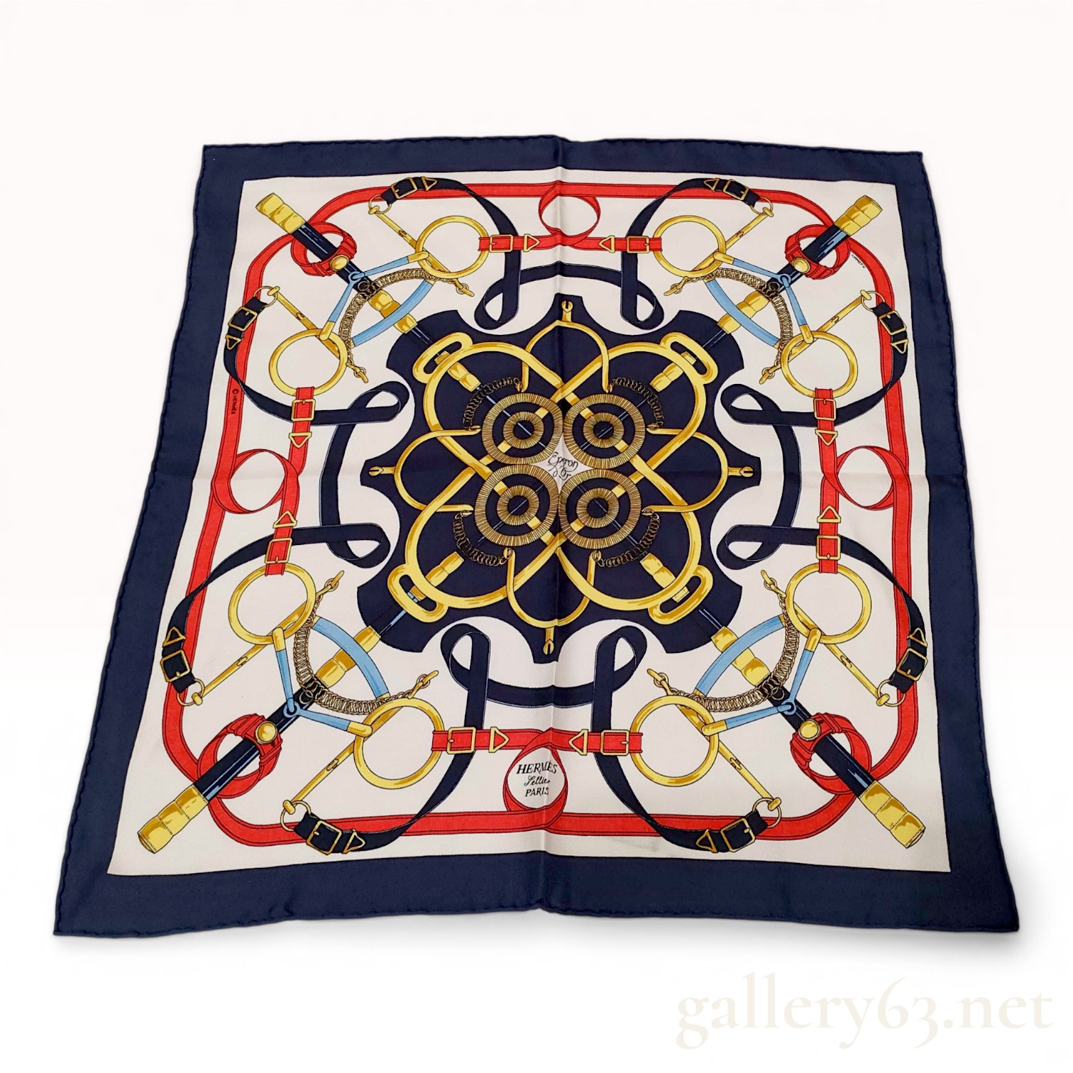 Hermes Eperon d'Or Silk Gavroche Scarf