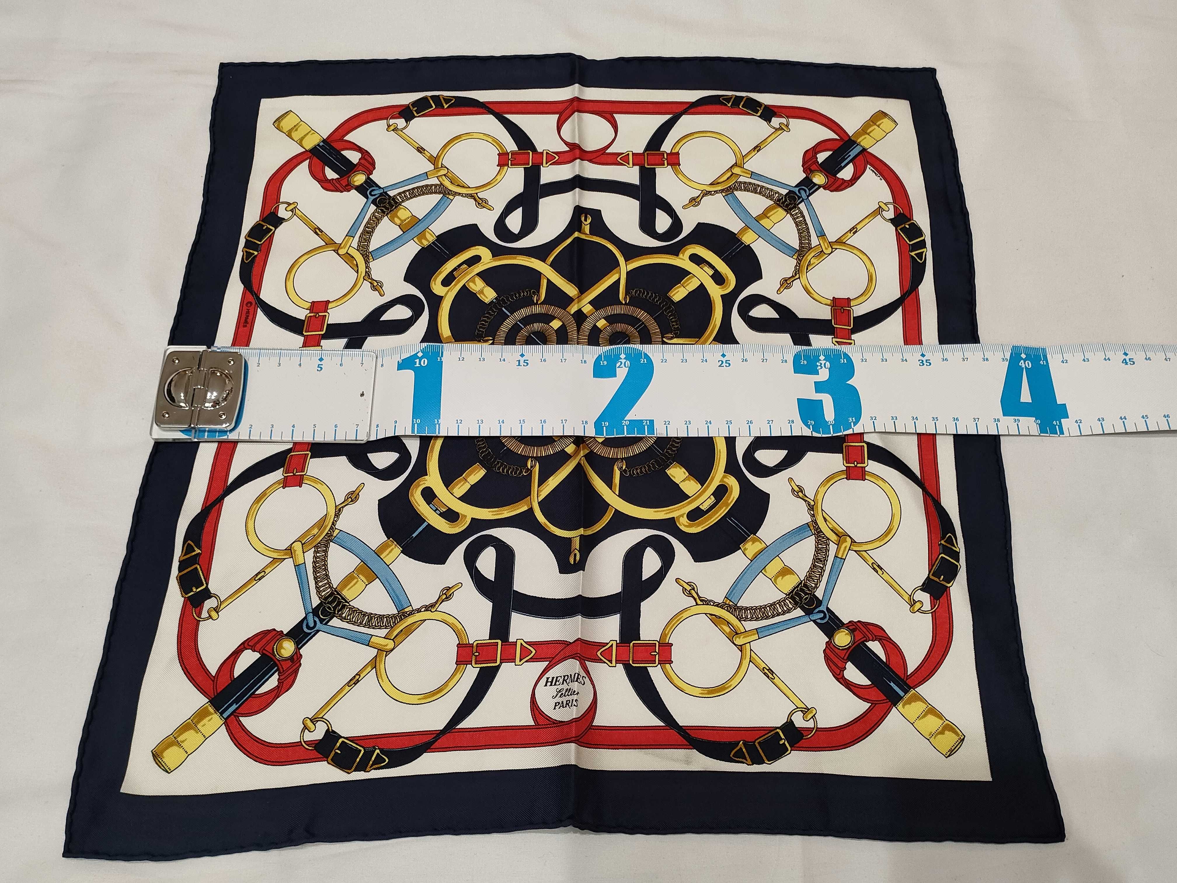 Hermes Eperon d'Or Silk Gavroche Scarf