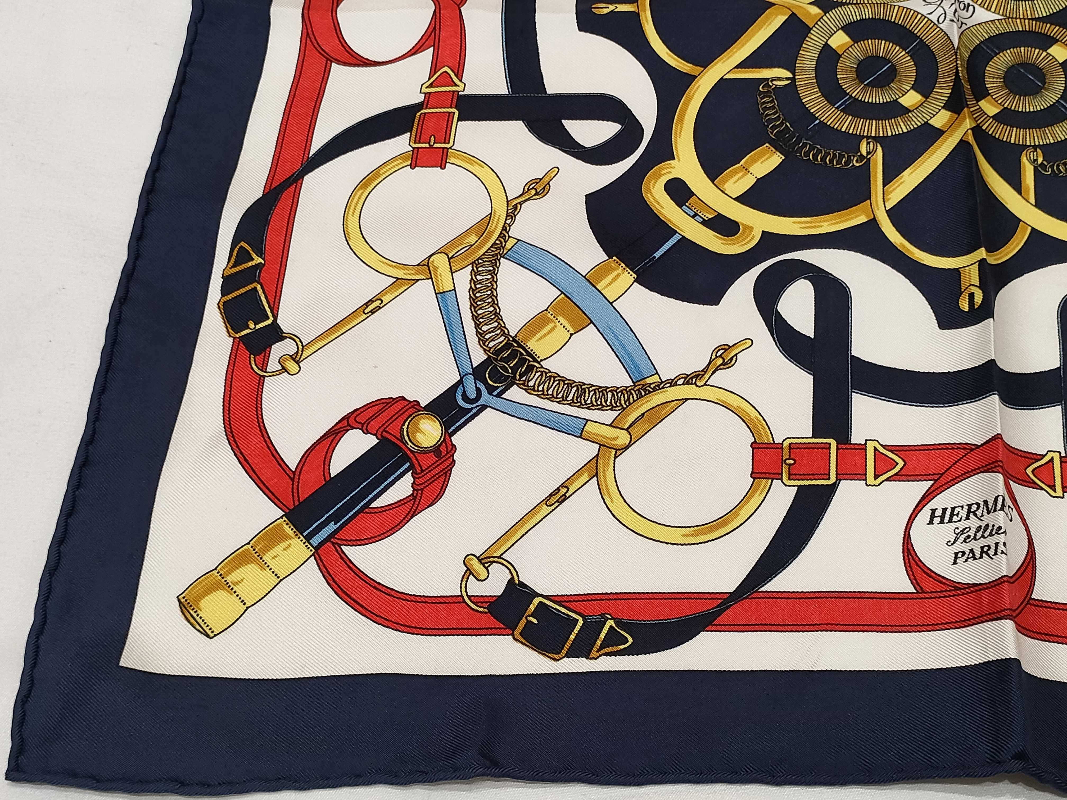 Hermes Eperon d'Or Silk Gavroche Scarf