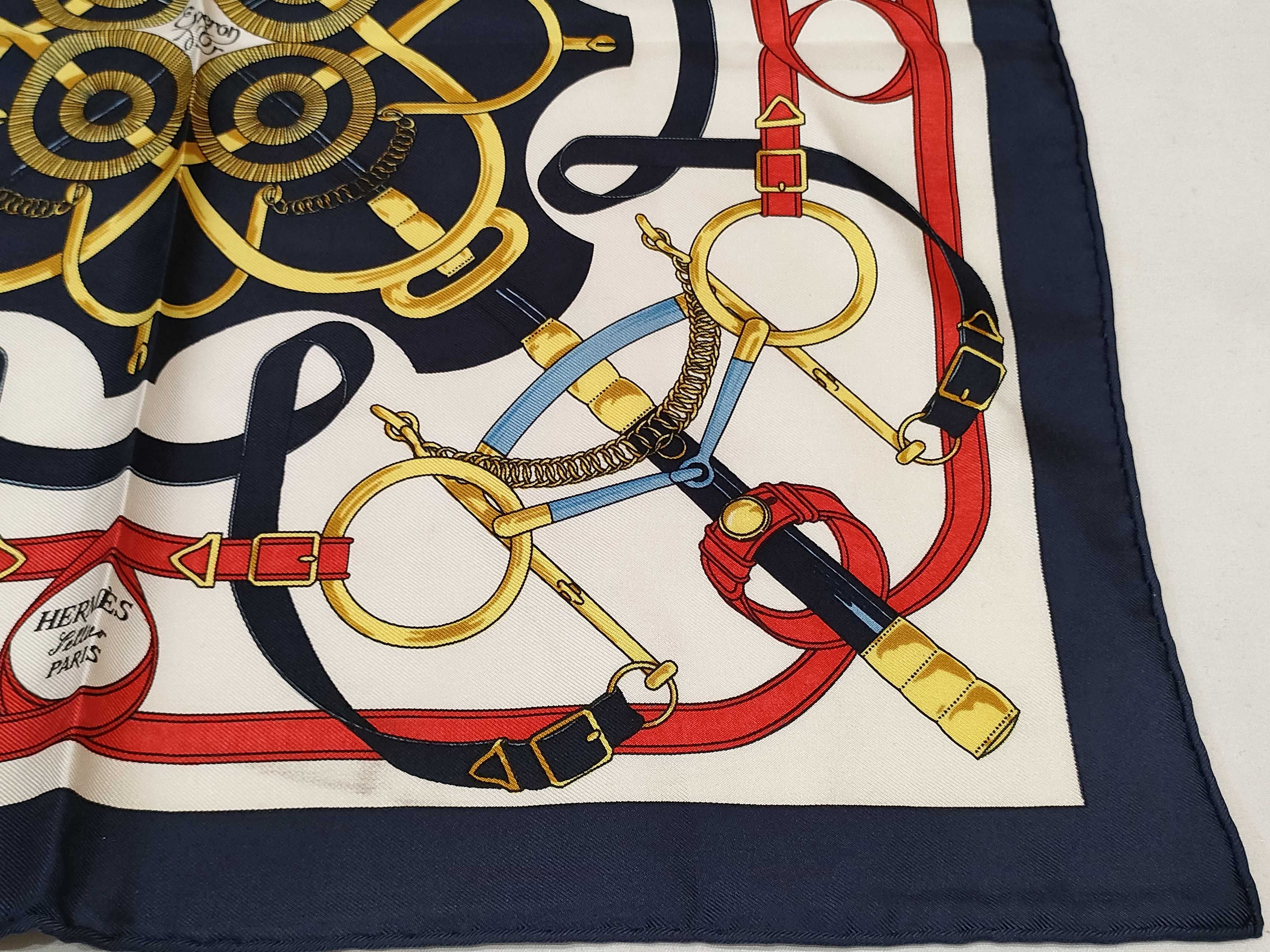 Hermes Eperon d'Or Silk Gavroche Scarf