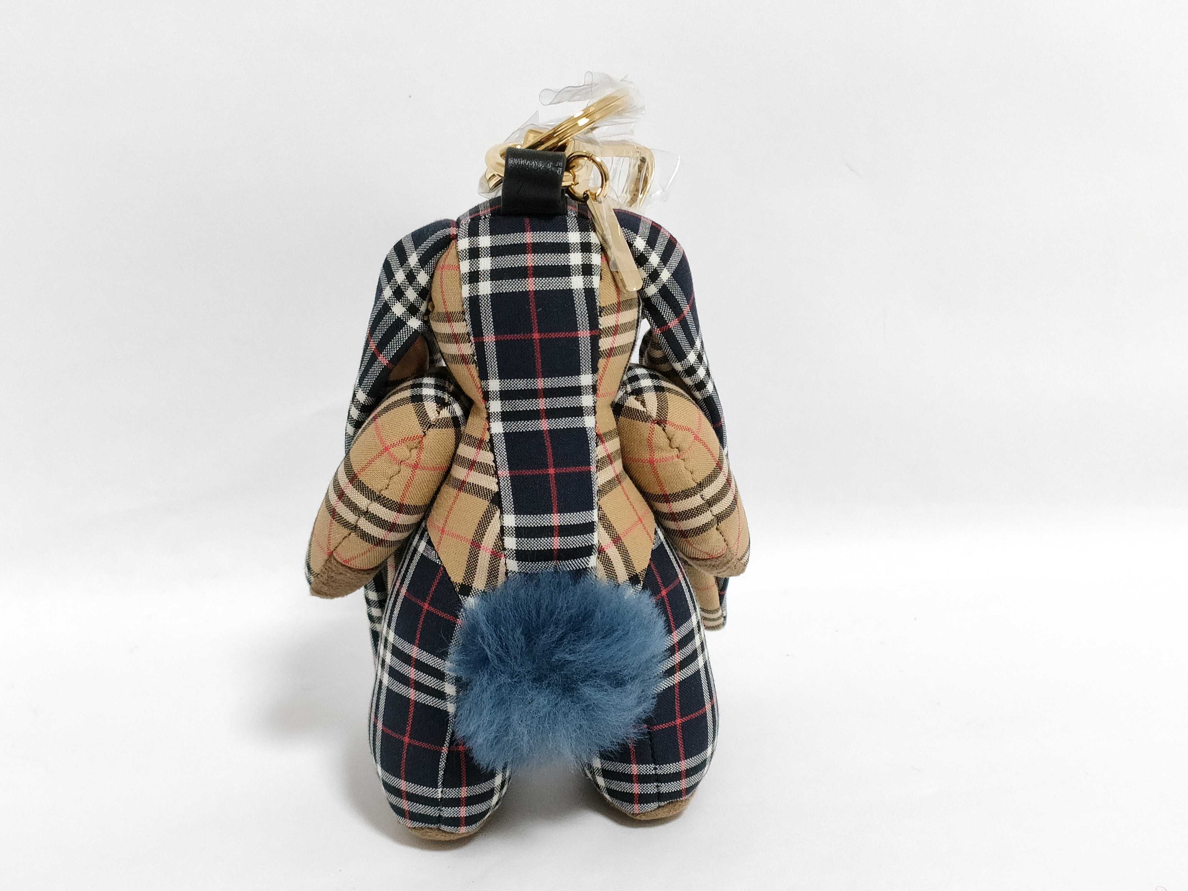 Burberry Multi-Check Fabric Bunny Bag Charm with Original Box