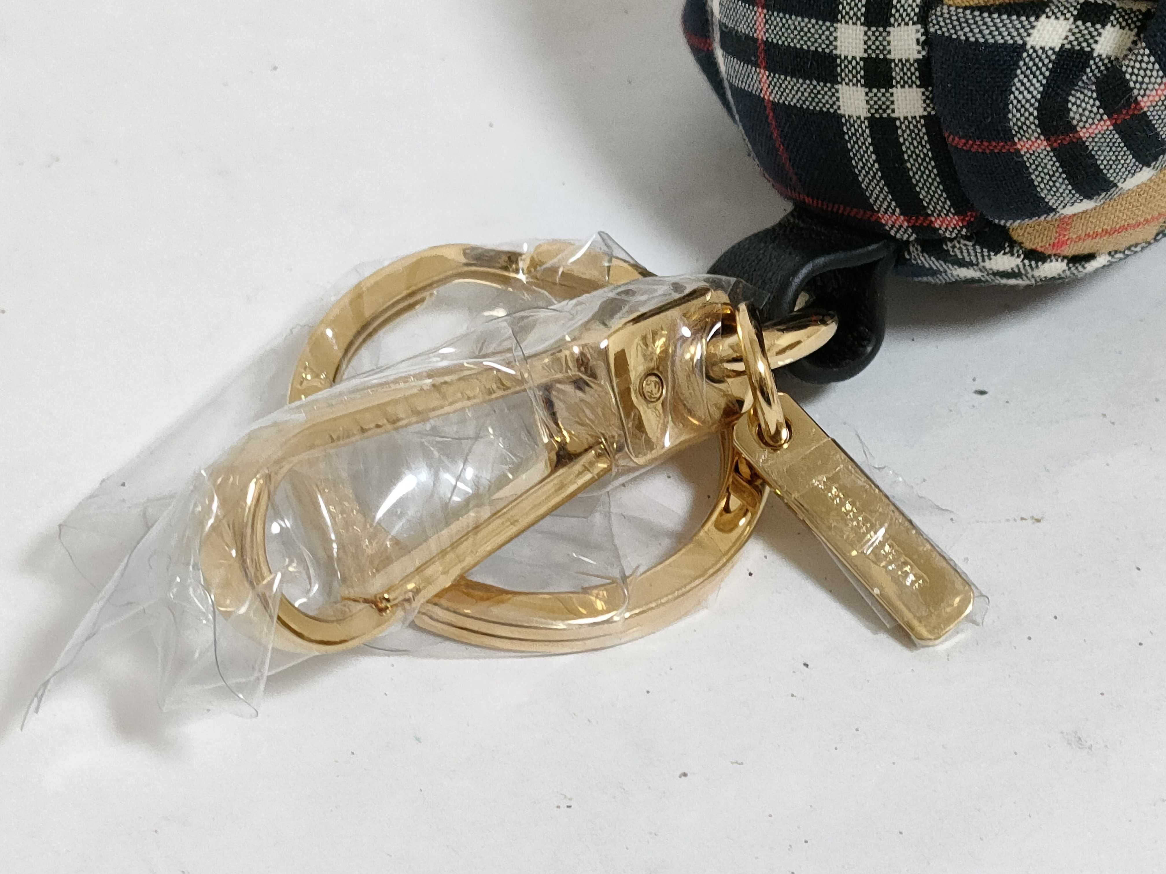 Burberry Multi-Check Fabric Bunny Bag Charm with Original Box