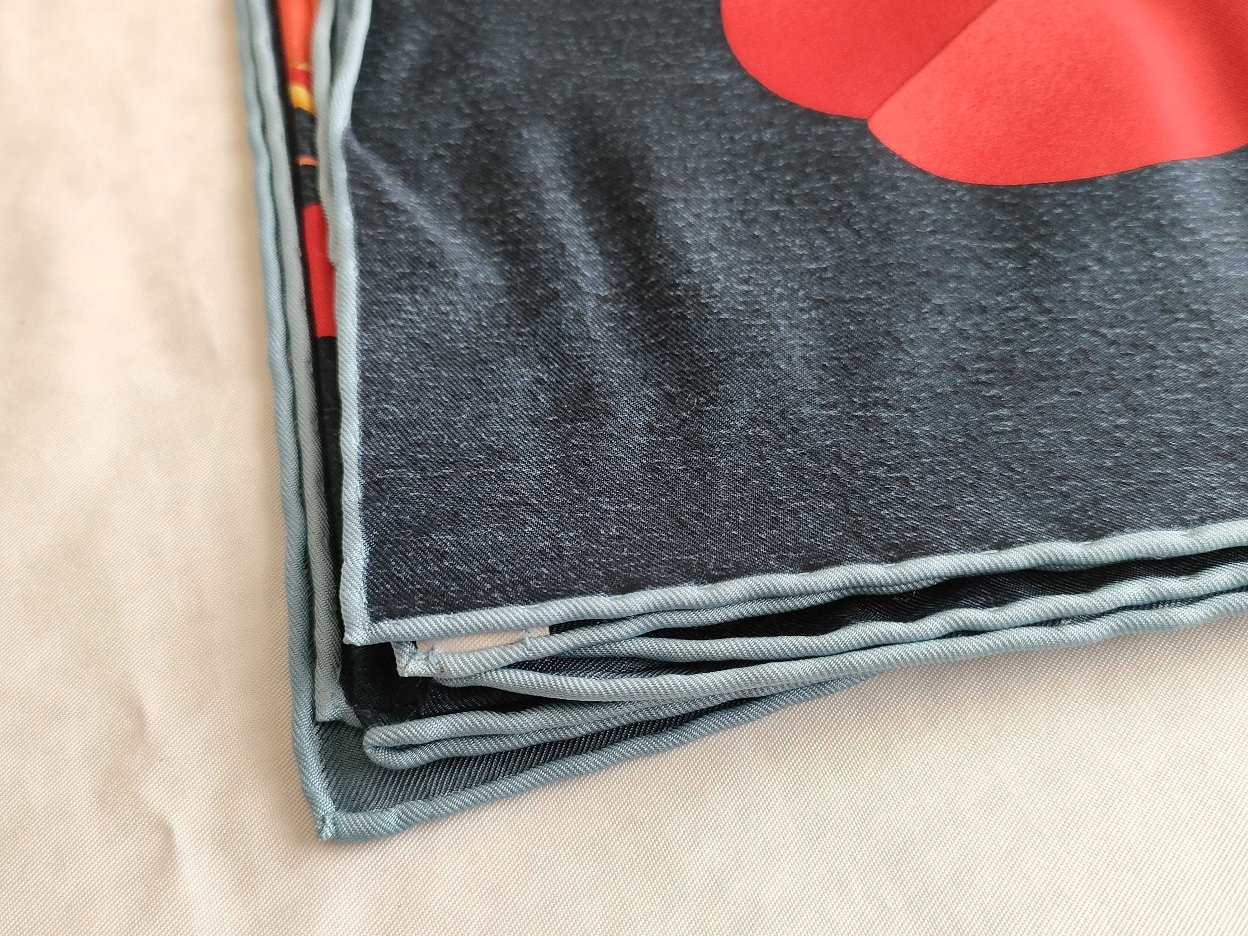 Bulgari Girotondo di Marionette Blue Silk Scarf w/Box