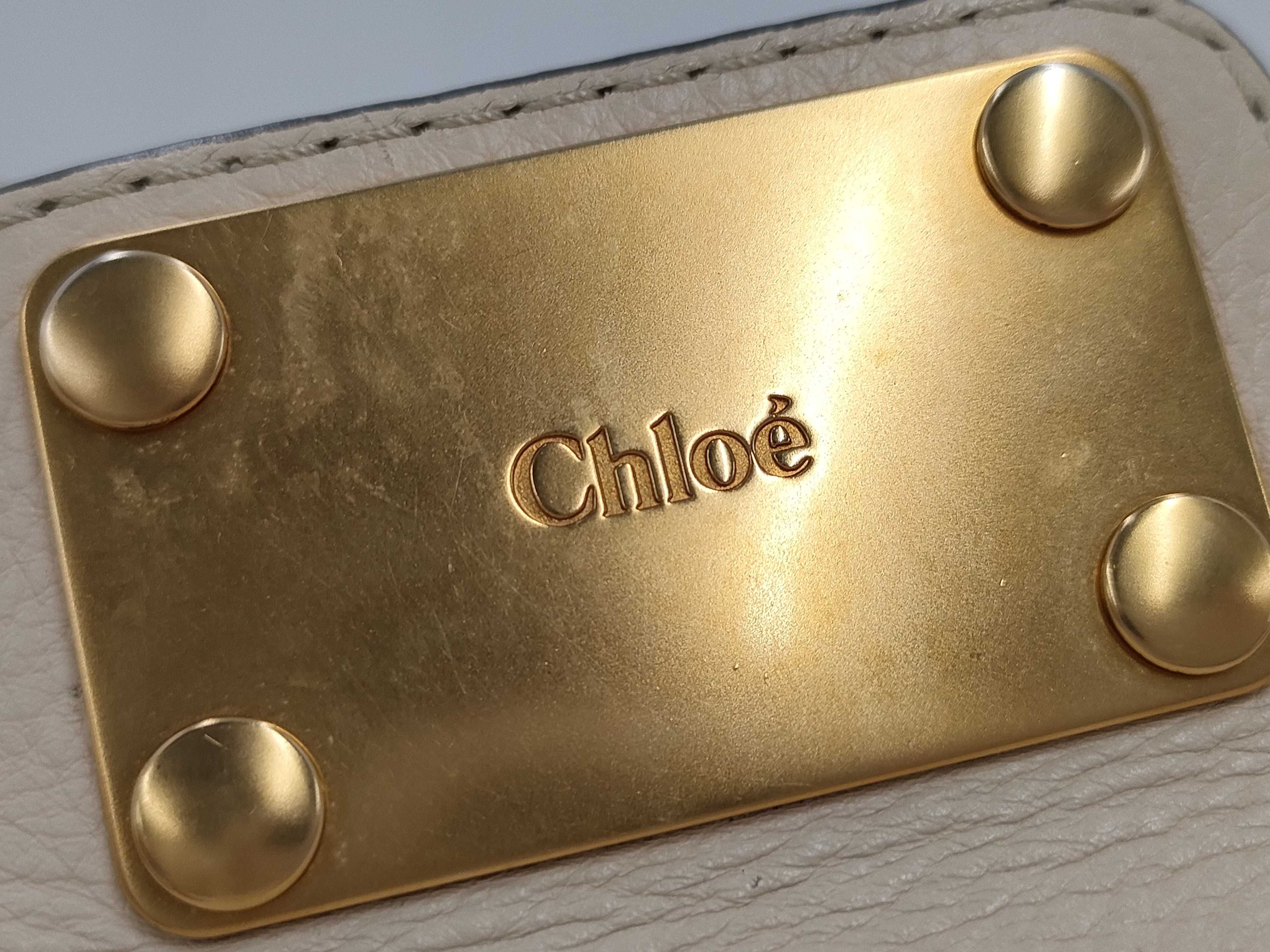 Chloe Paddington Leather Satchel in Cream