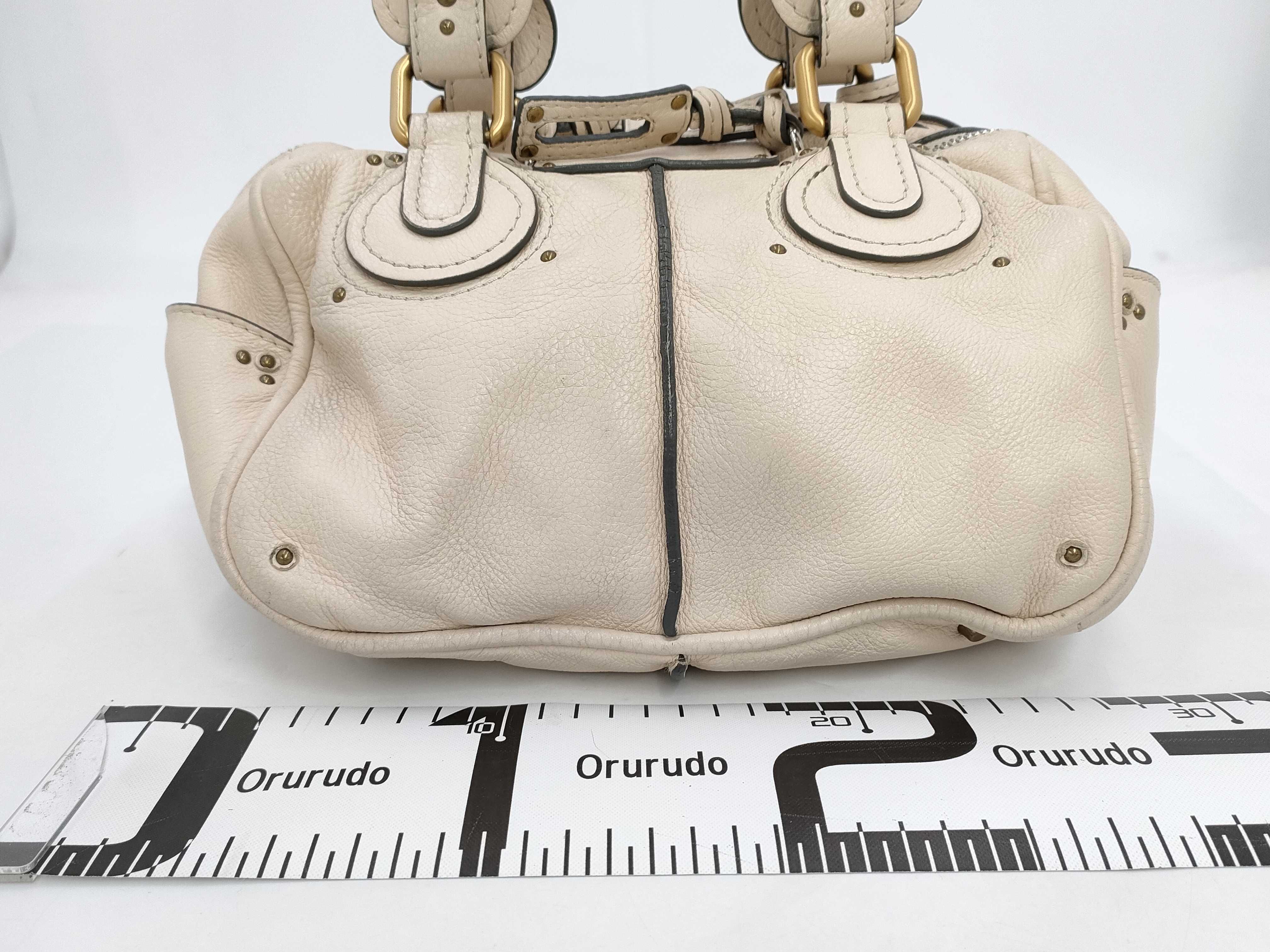 Chloe Paddington Leather Satchel in Cream