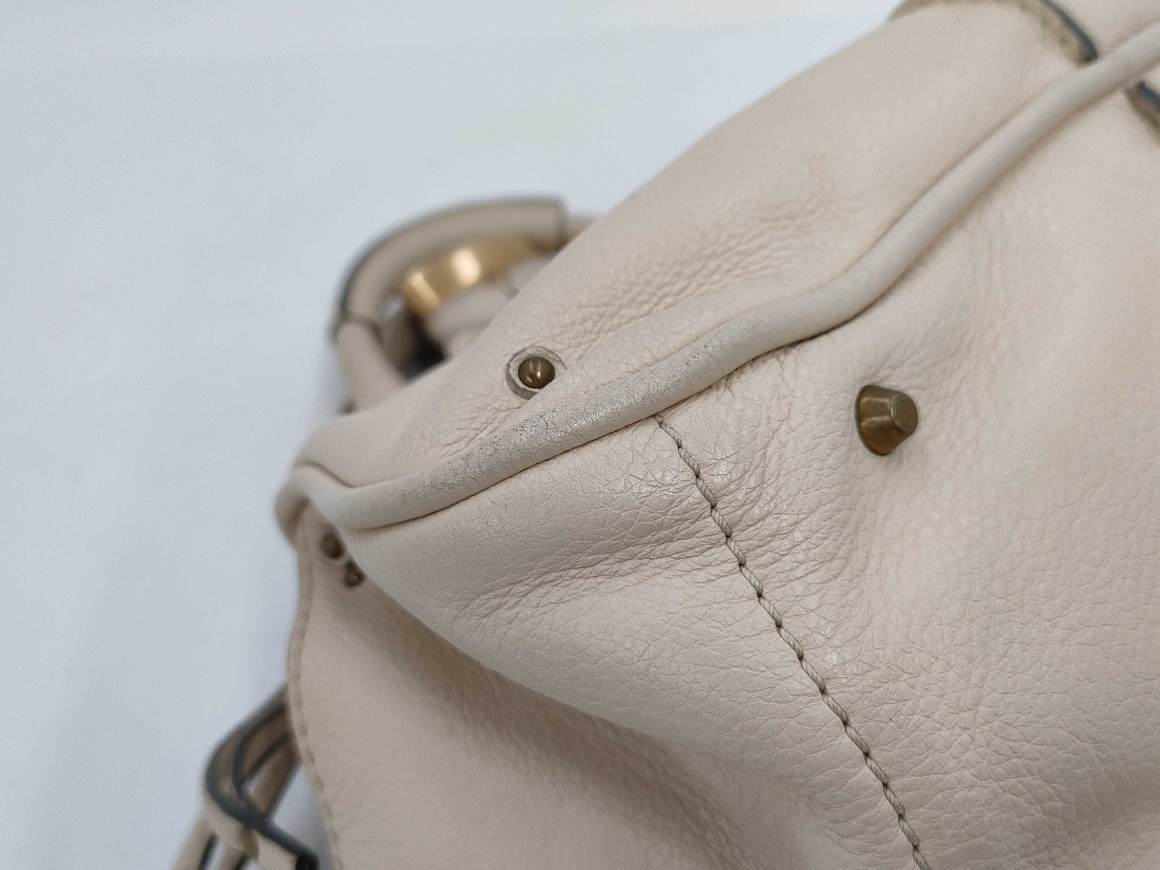 Chloe Paddington Leather Satchel in Cream