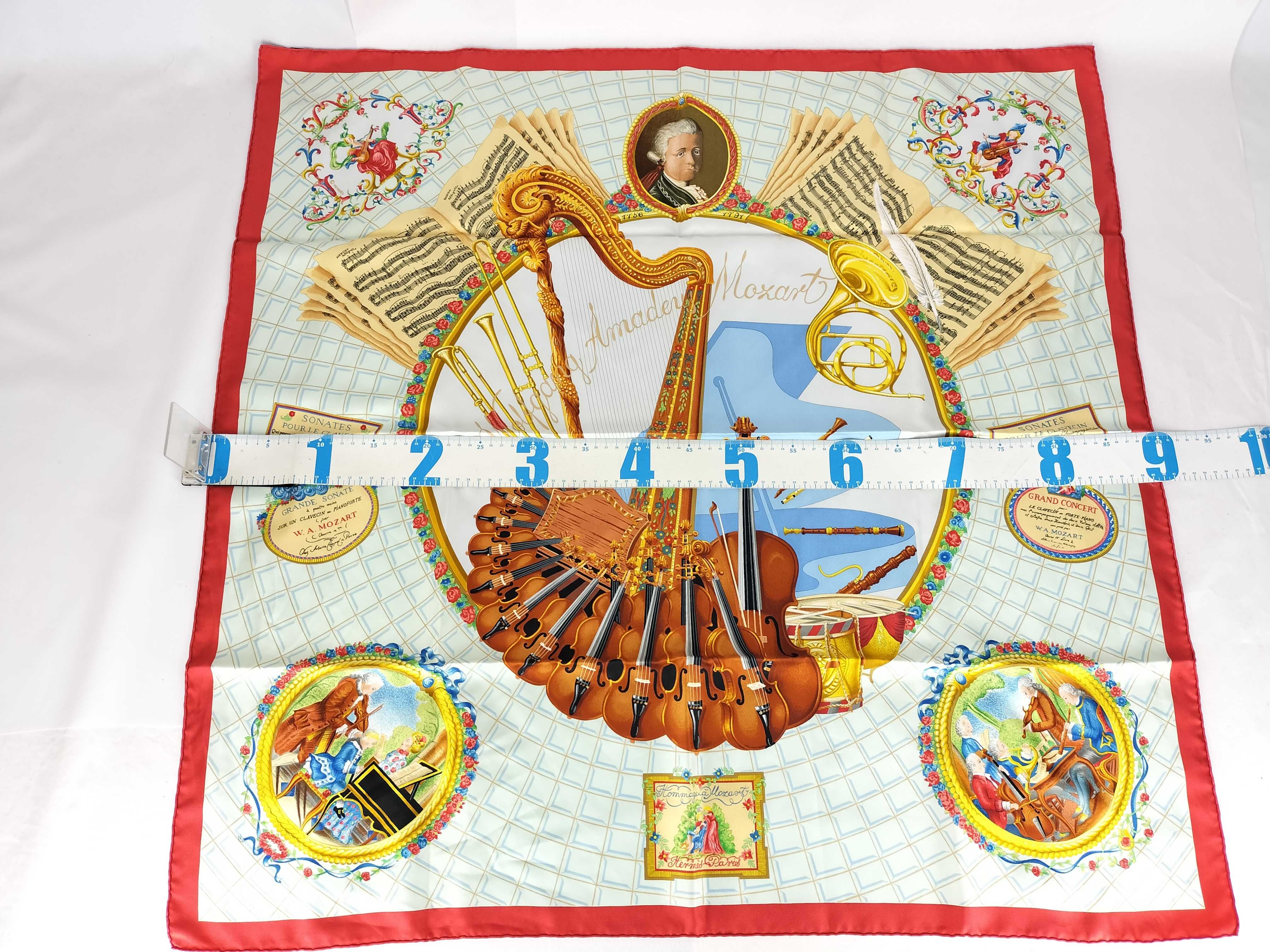 Hermes Hommage a Mozart Silk Carre Scarf with Original Box