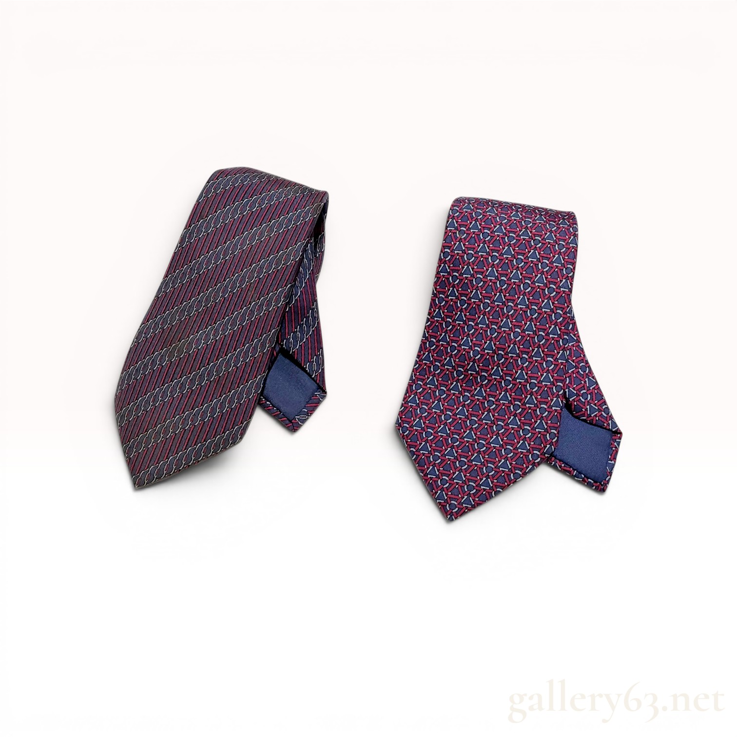 Two Hermes Silk Neckties