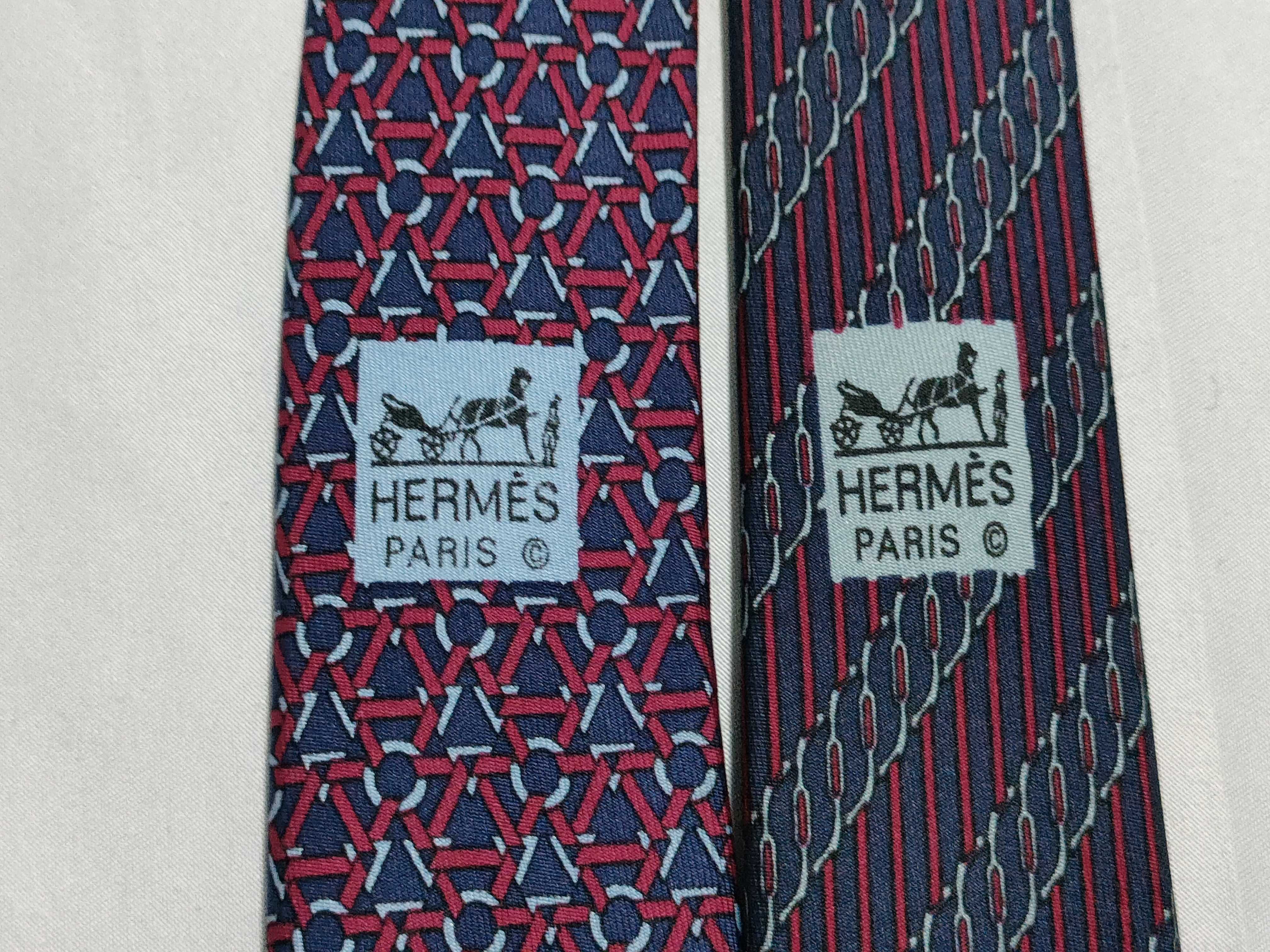 Two Hermes Silk Neckties