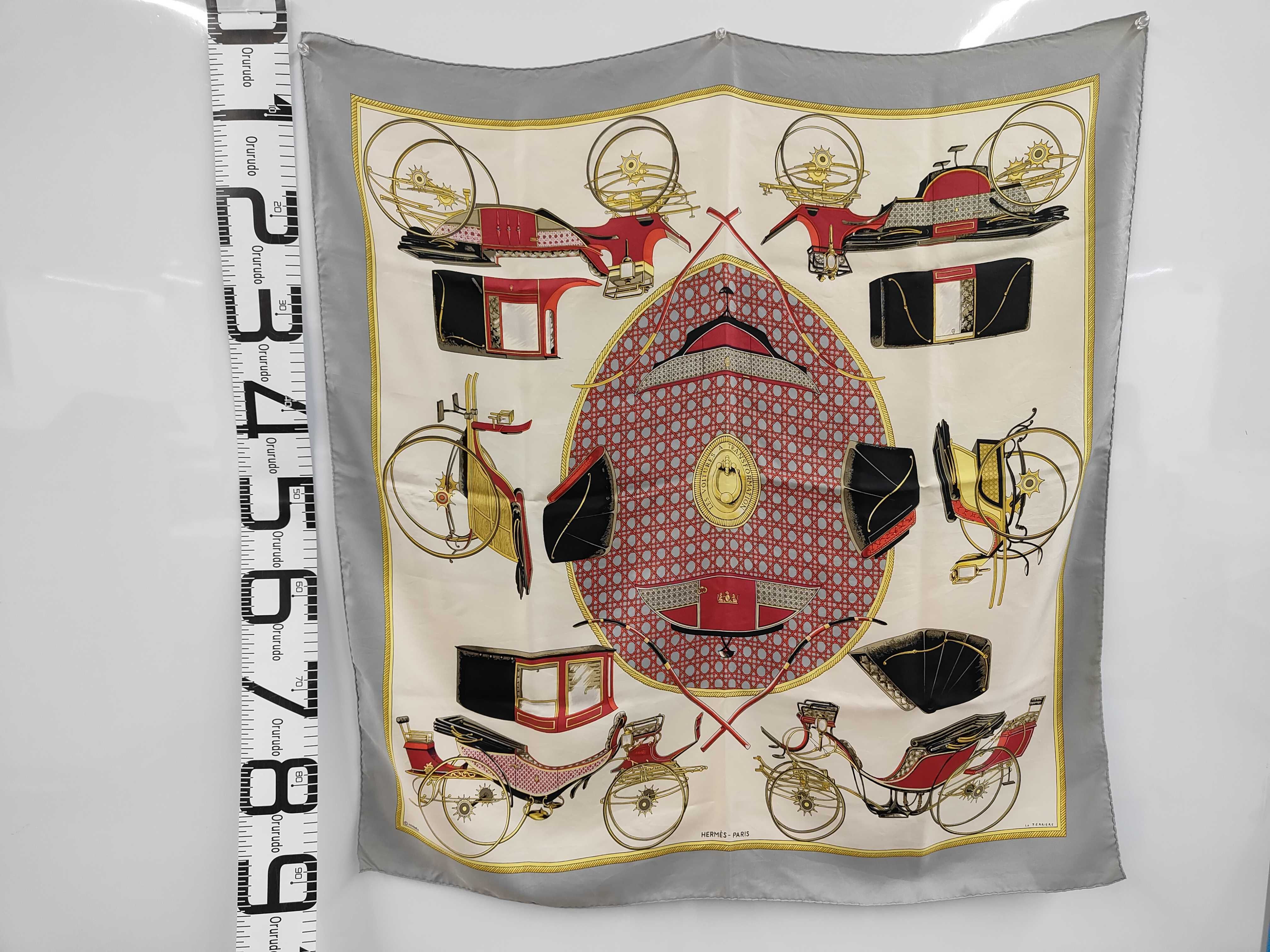 Hermes Les Voitures a Transformation Silk Scarf