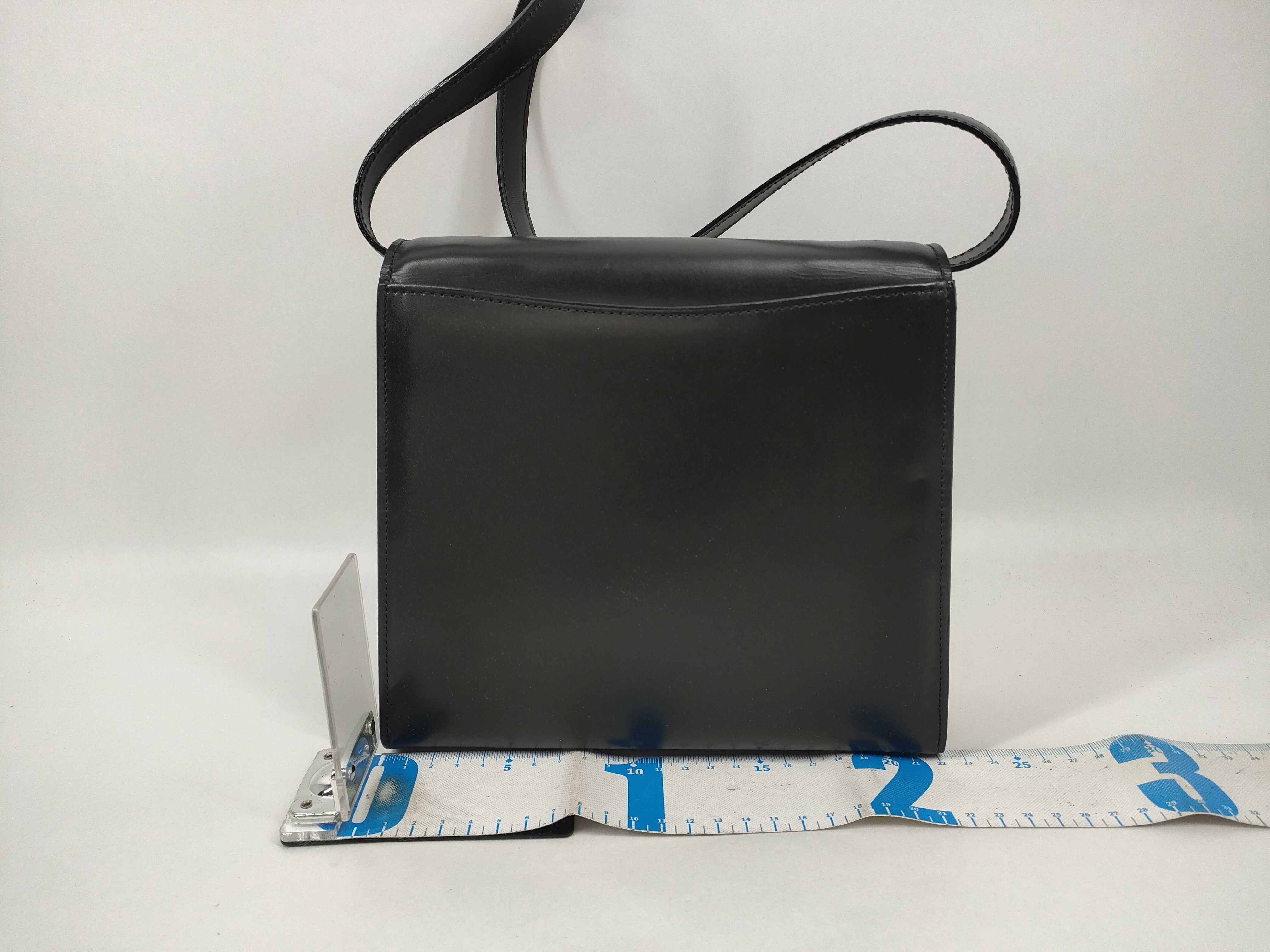Bally Vintage Structured Black Leather Flap Shoulder Bag