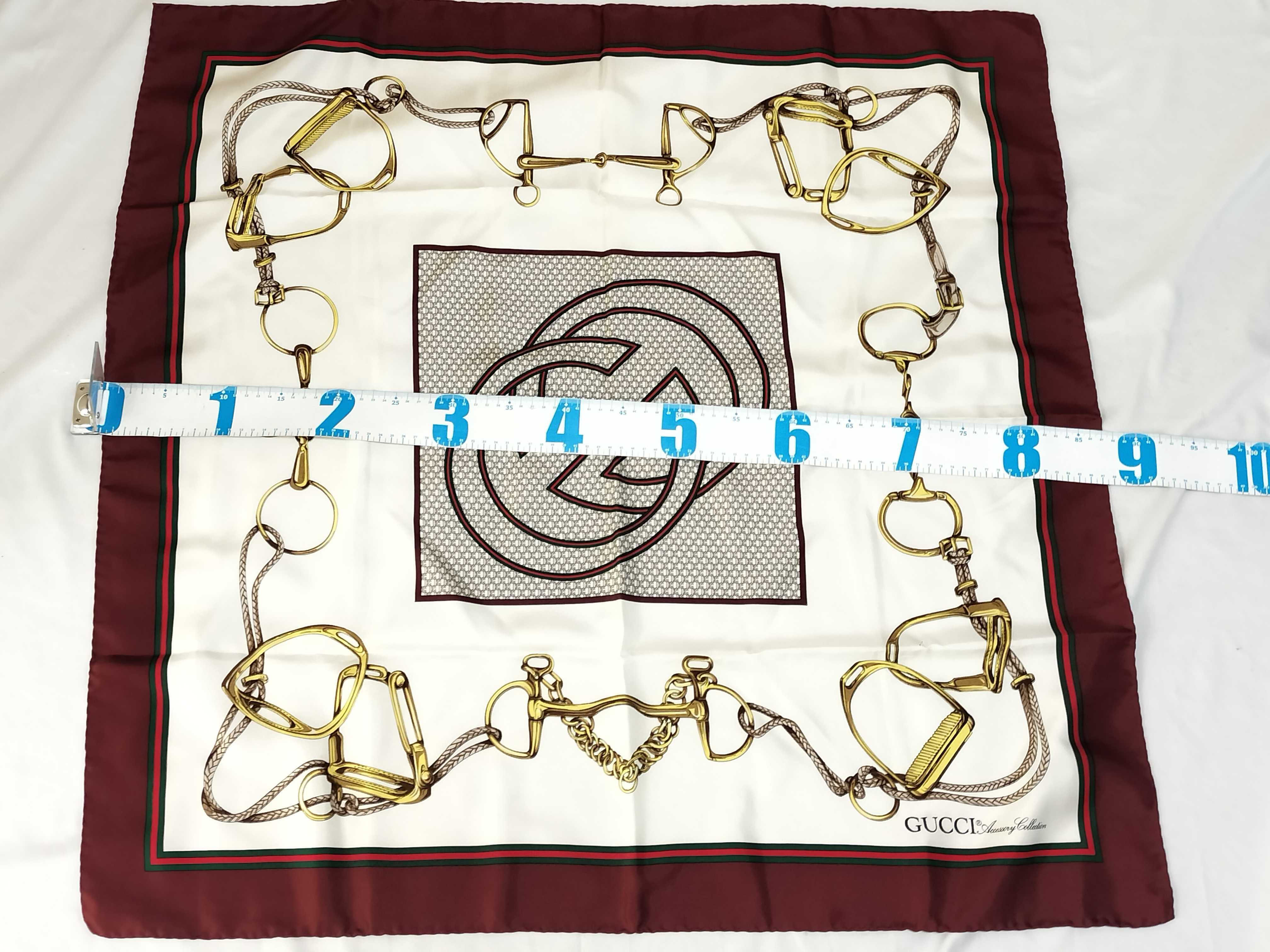 Gucci Accessory Collection Equestrian Motif Silk Square Scarf
