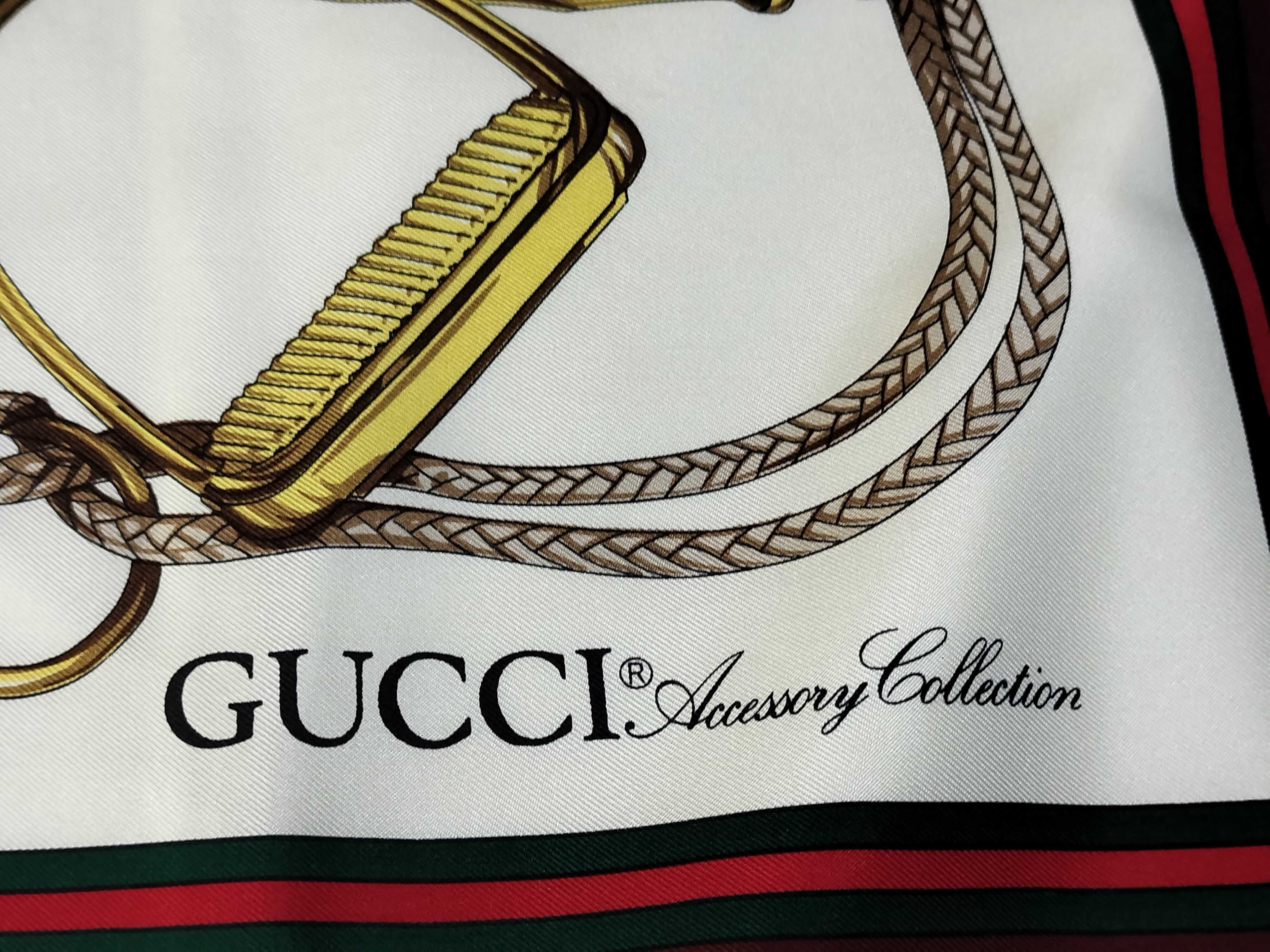 Gucci Accessory Collection Equestrian Motif Silk Square Scarf